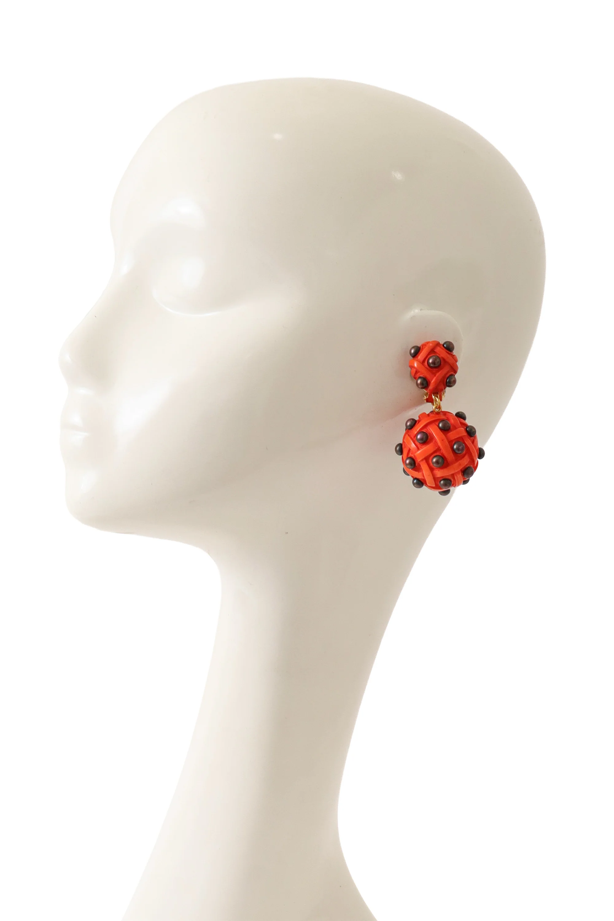 Sculptural Orb Drop Earrings - Image 2