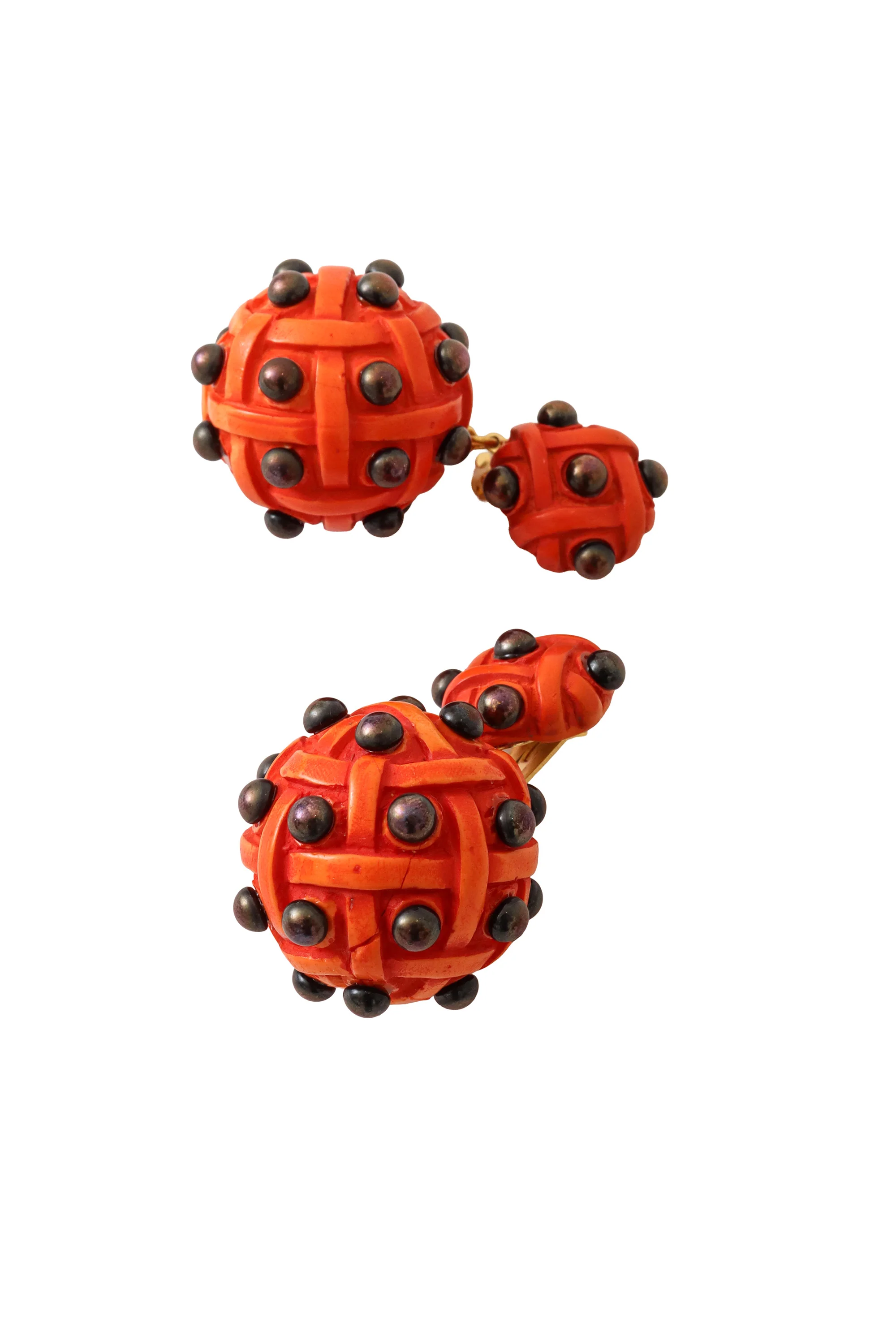 Sculptural Orb Drop Earrings - Image 3