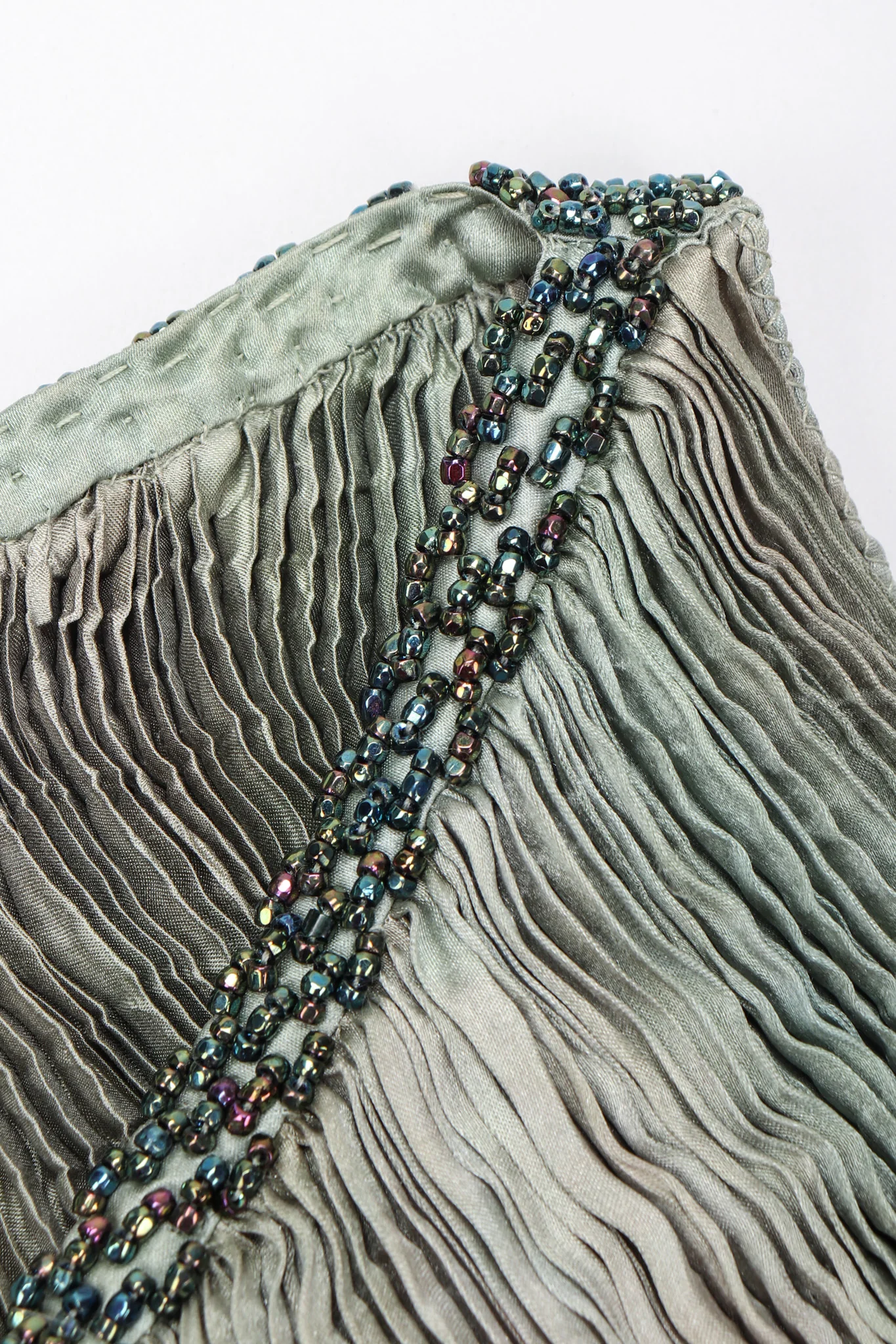 Seagrass Pleated Silk Dress - Image 11