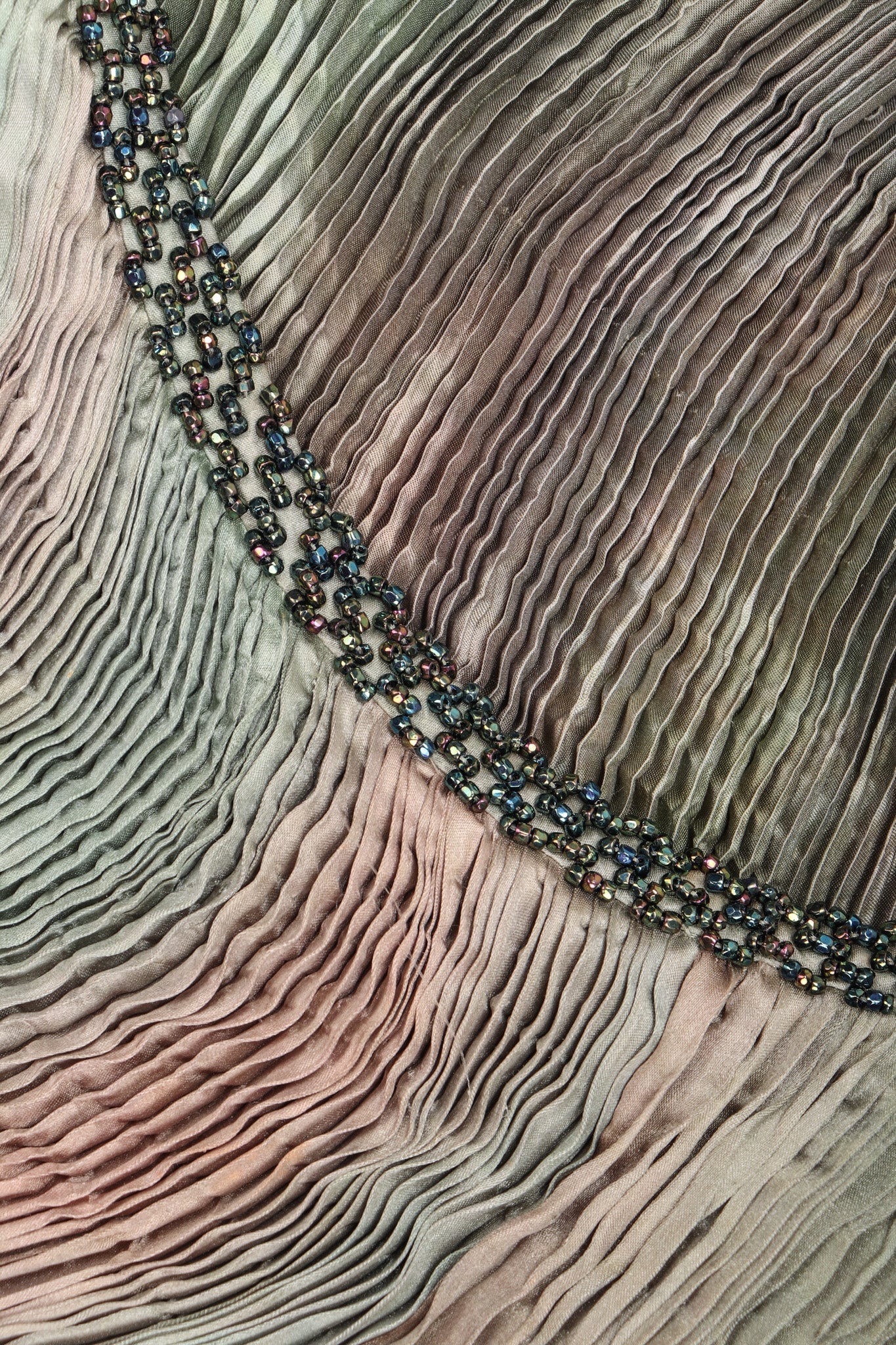 Seagrass Pleated Silk Dress - Image 12