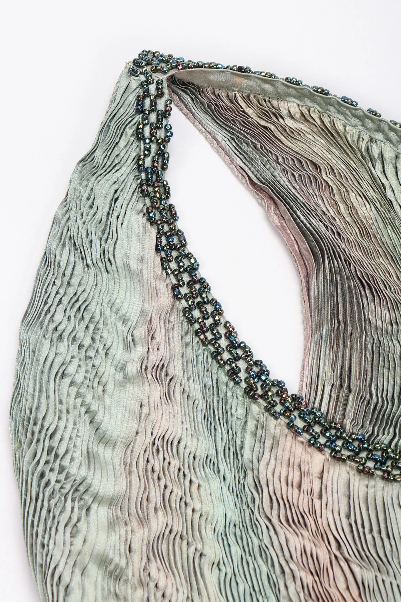 Seagrass Pleated Silk Dress - Image 13