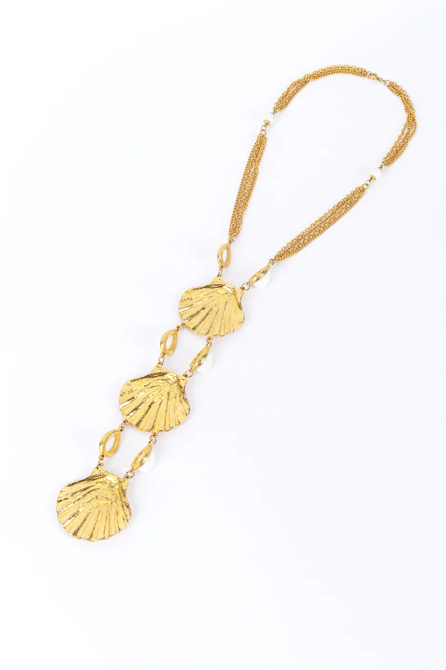 Seashell & Pearl Ladder Necklace - Image 4