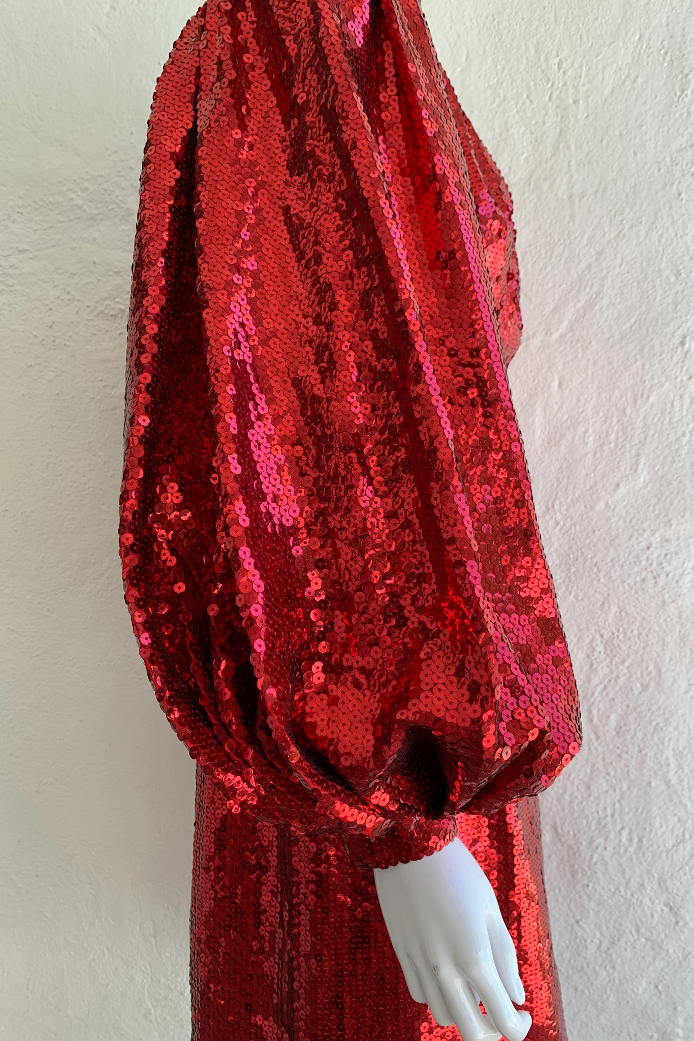 Sequin Balloon Sleeve Dress - Image 3