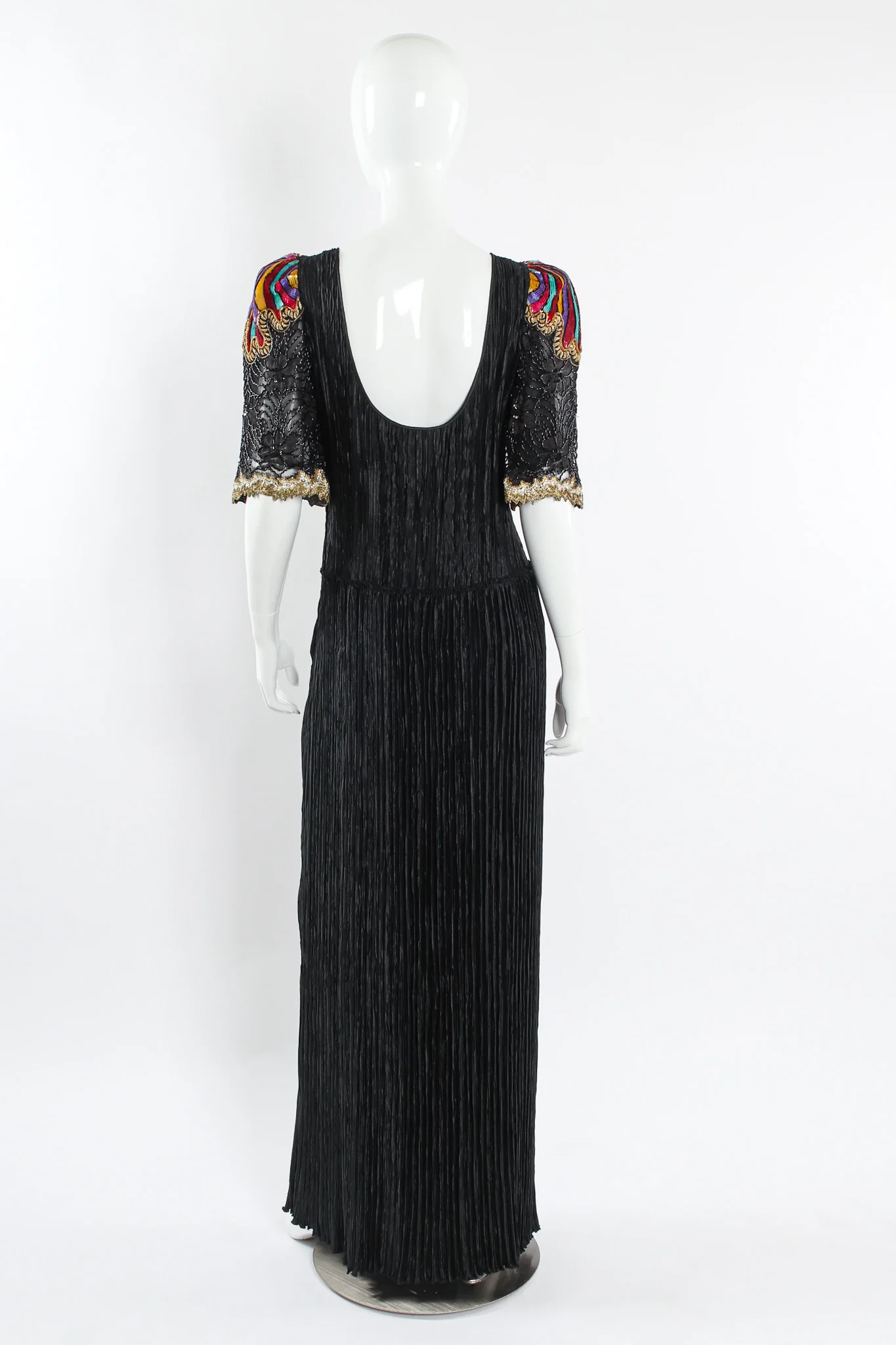 Sequin Beaded Plissé Dress - Image 2
