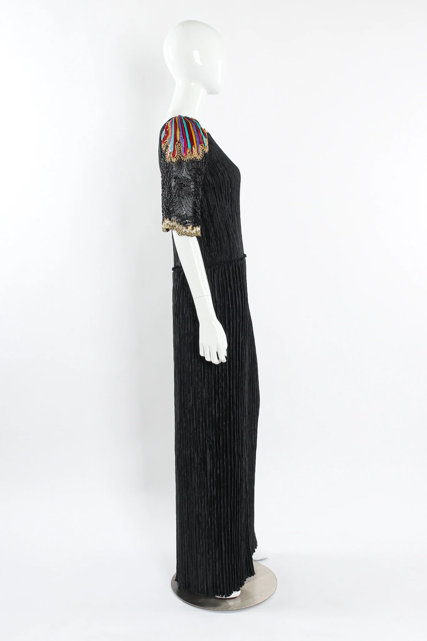 Sequin Beaded Plissé Dress - Image 3