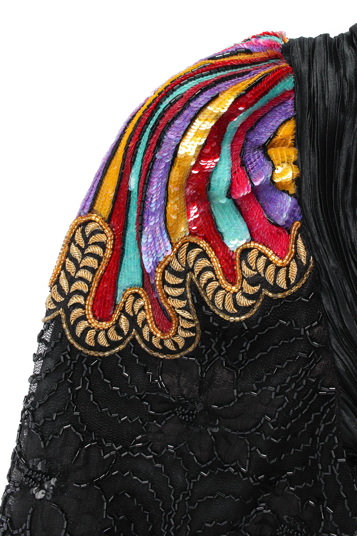Sequin Beaded Plissé Dress - Image 5