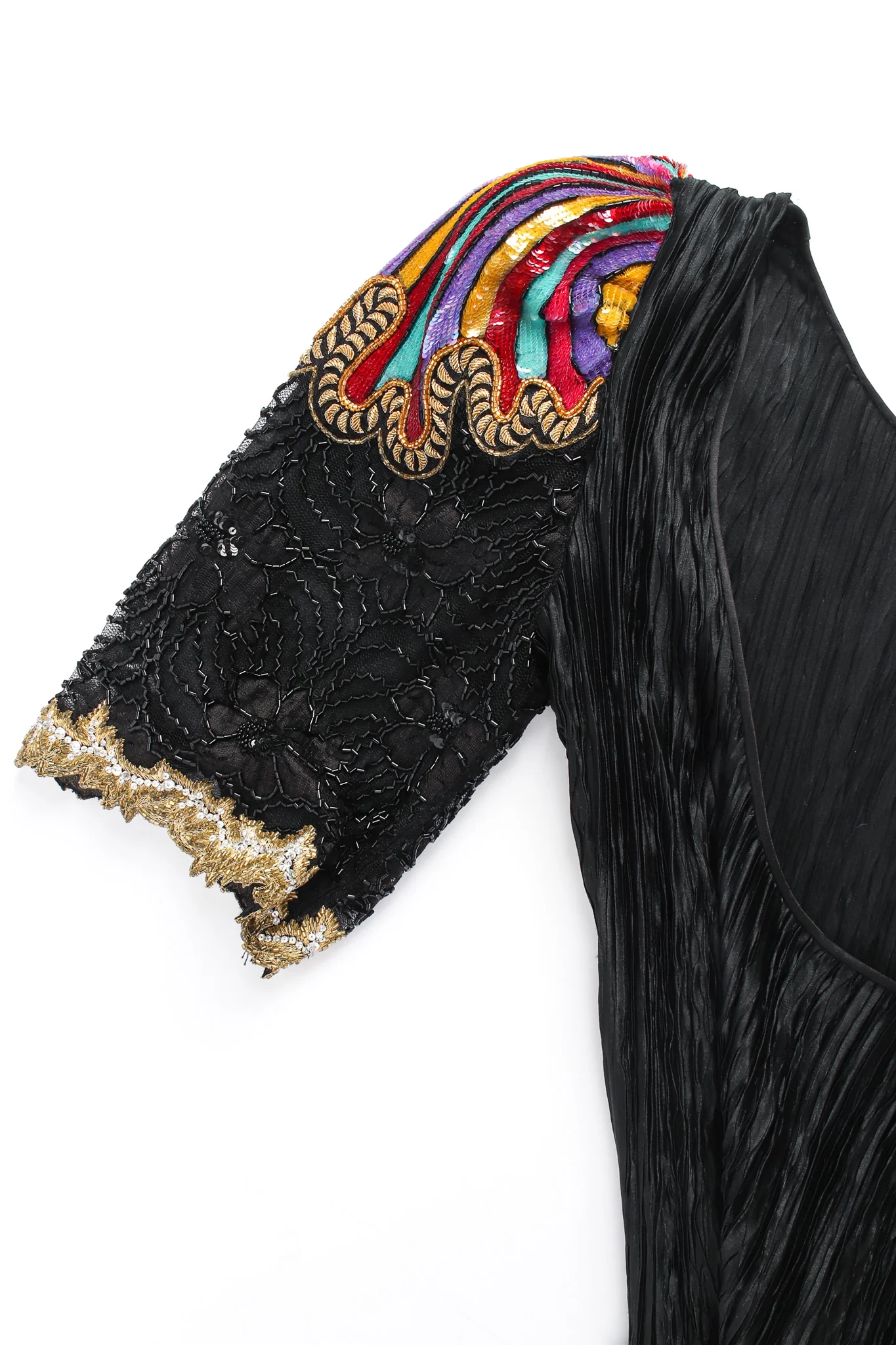 Sequin Beaded Plissé Dress - Image 6
