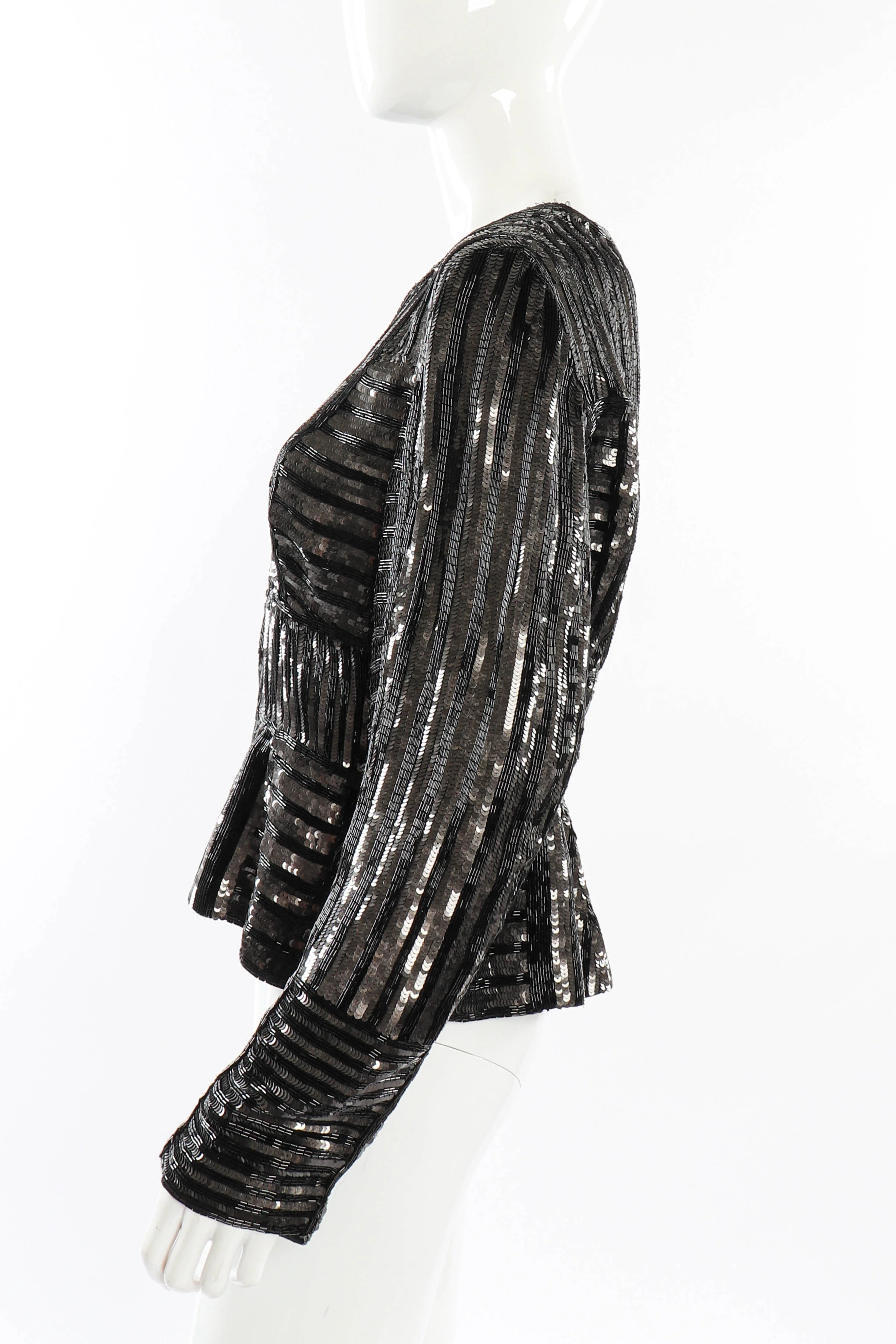 Sequin Beaded Striped Jacket - Image 3