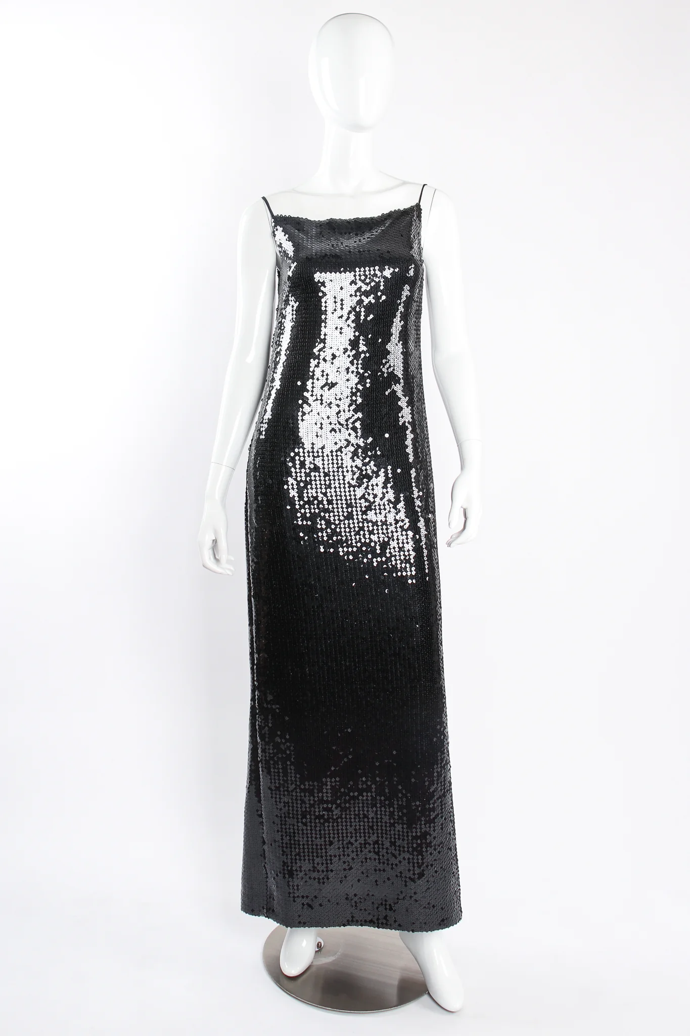 Sequin Black Tie Sheath Gown & Bolero Set - Image 15