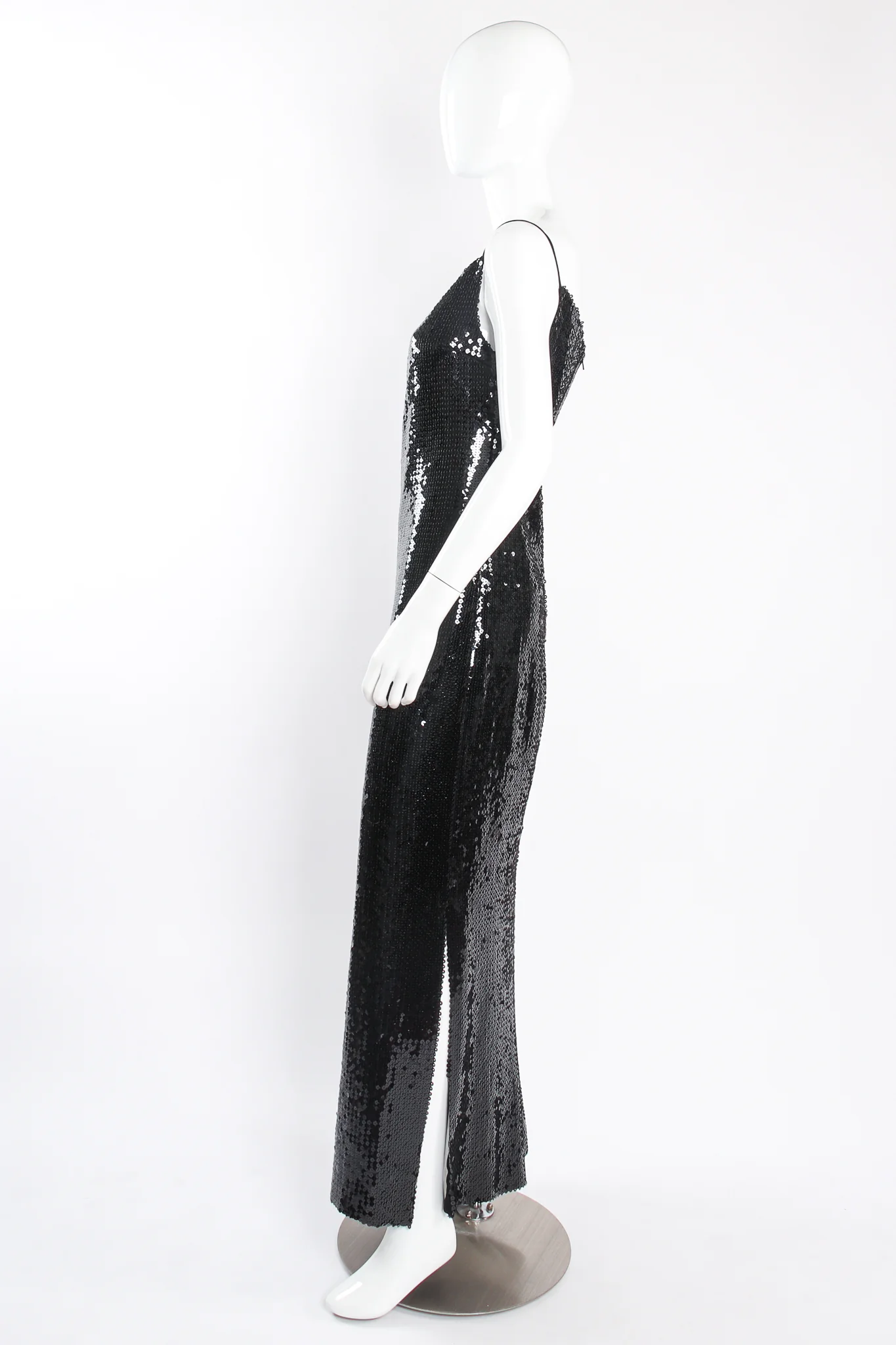 Sequin Black Tie Sheath Gown & Bolero Set - Image 16