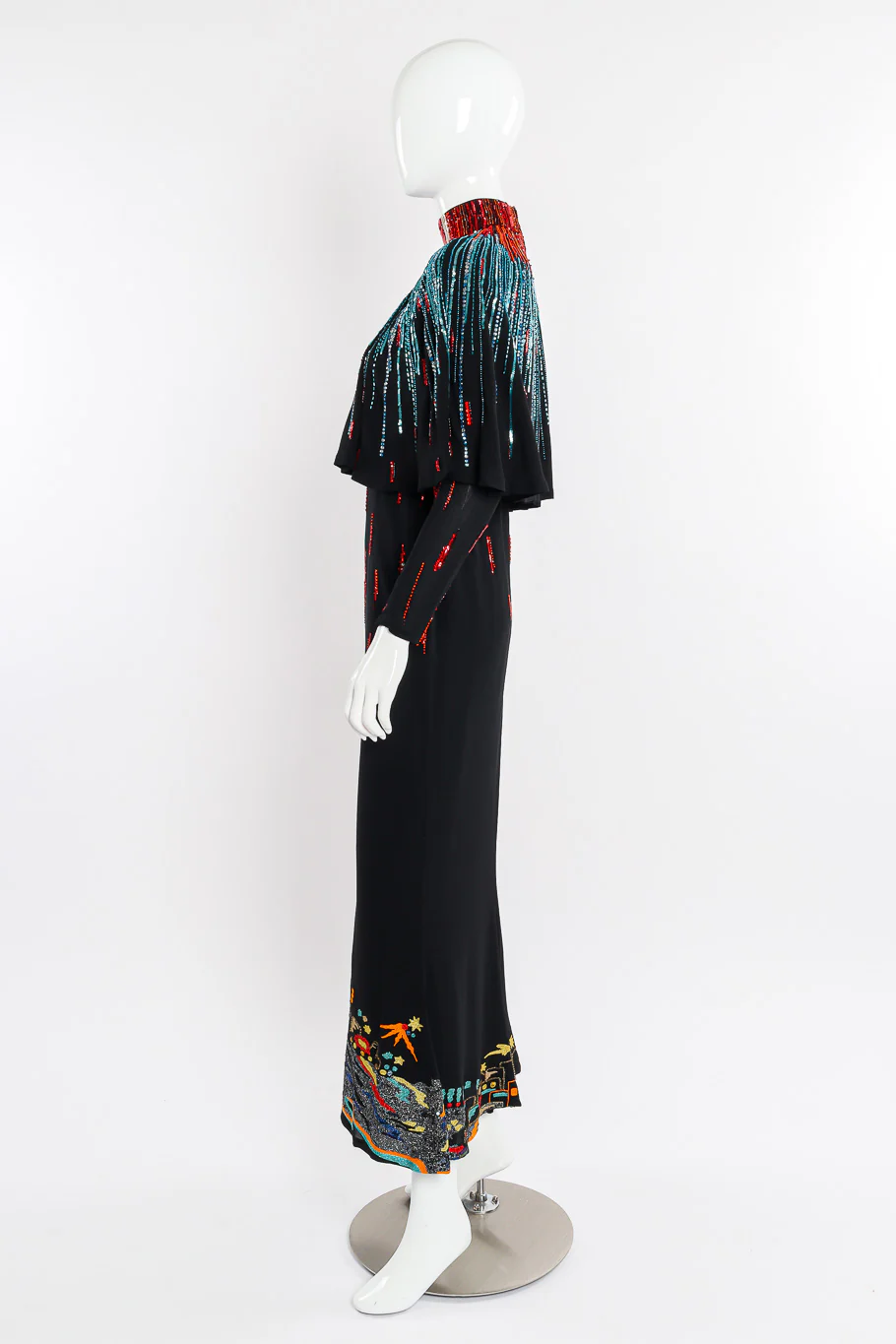 Sequin Dress and Shawl Set - Image 2