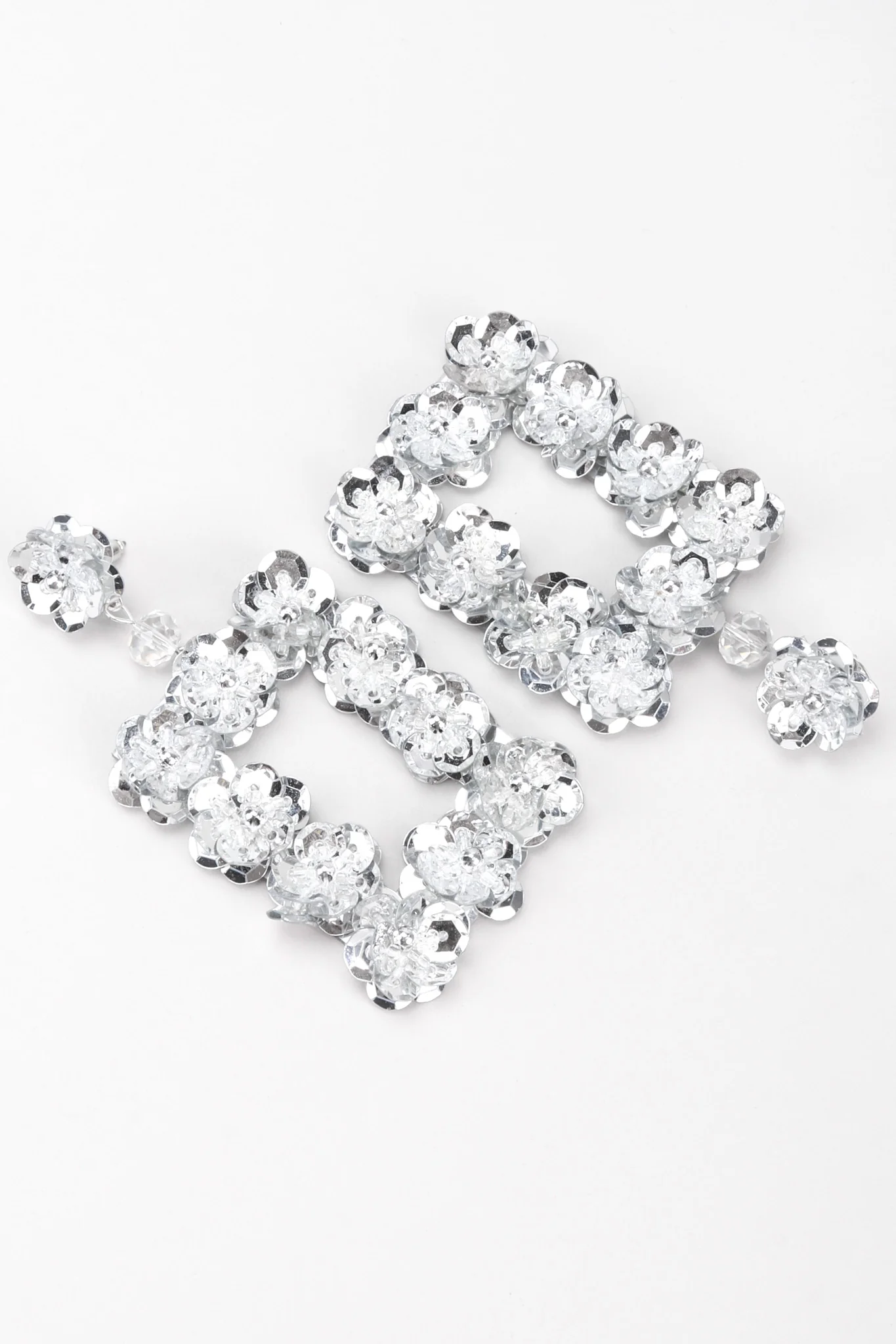 Sequin Flower Frame Earrings