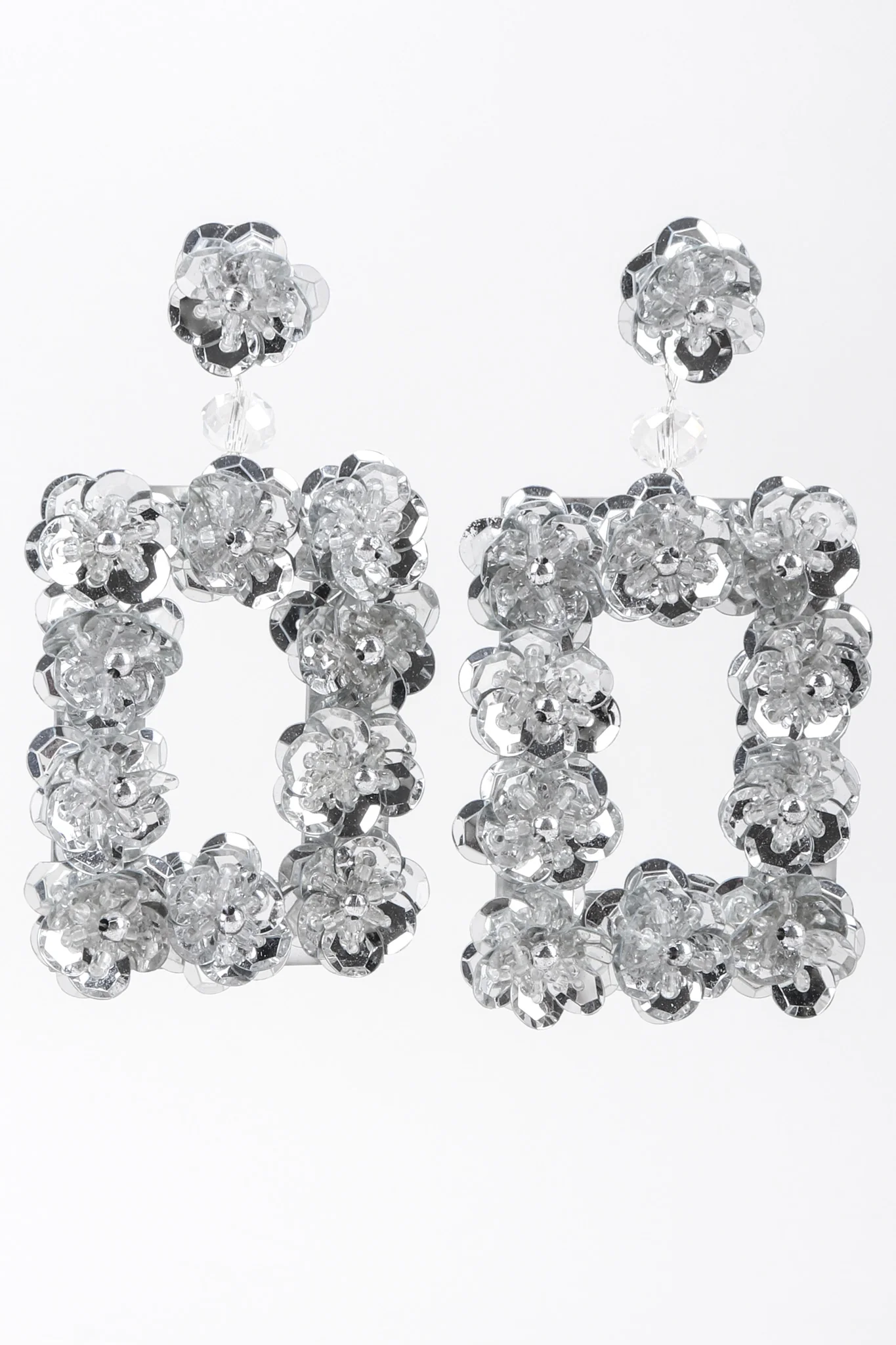 Sequin Flower Frame Earrings - Image 2