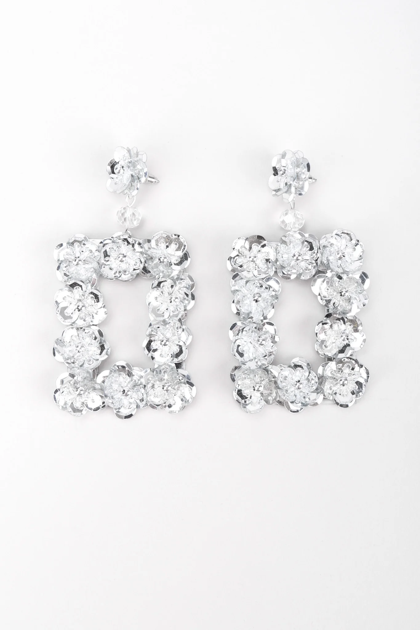 Sequin Flower Frame Earrings - Image 3