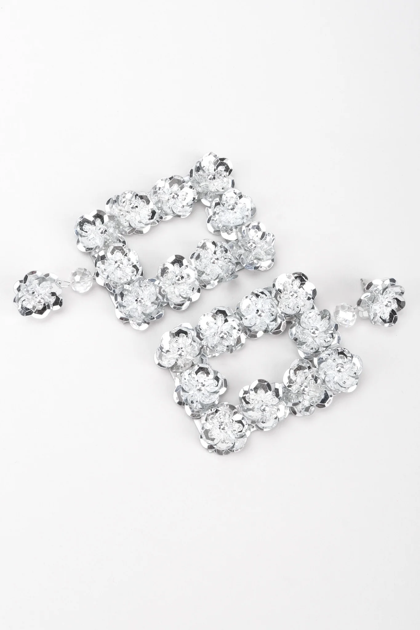 Sequin Flower Frame Earrings - Image 4