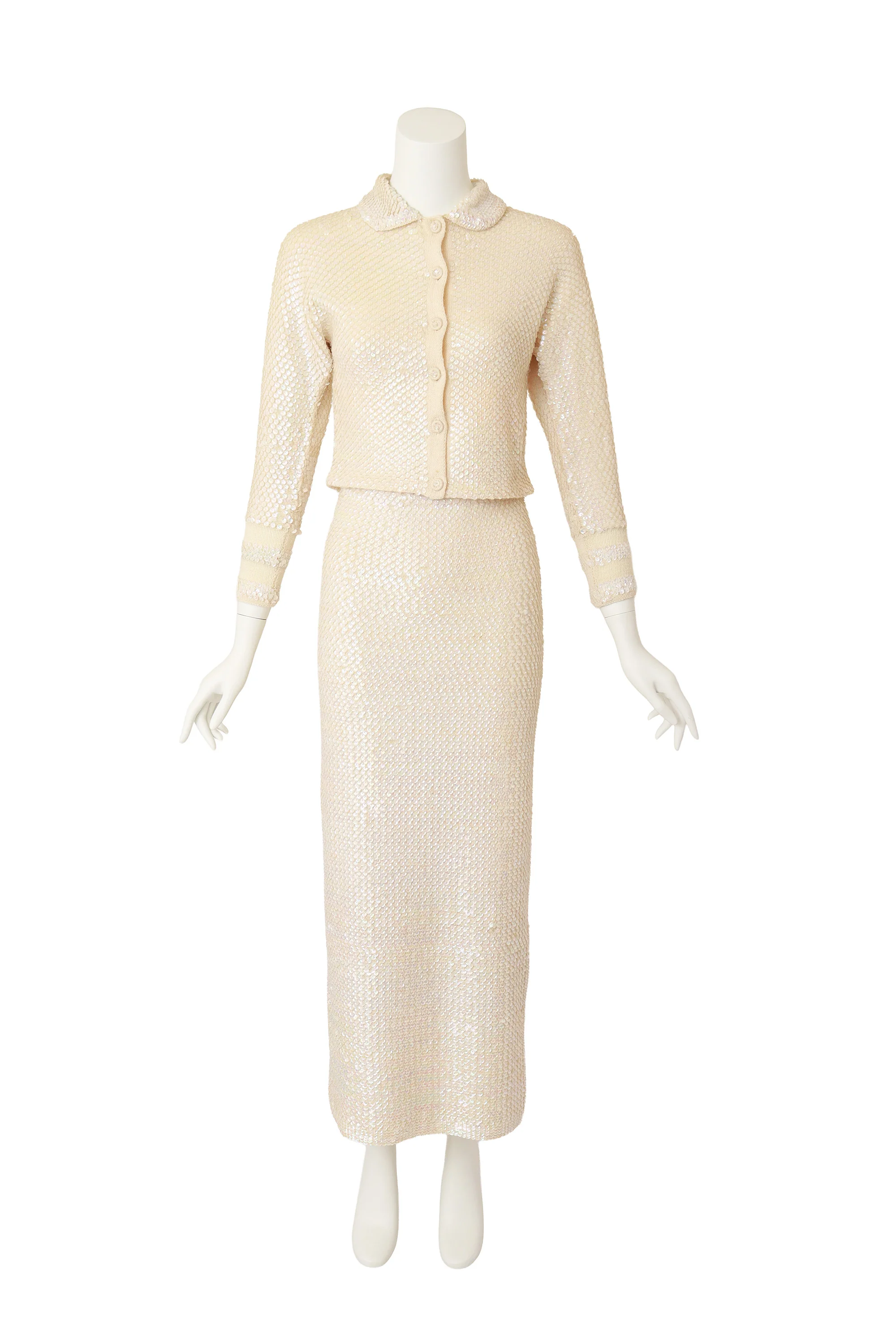 Sequin Knit Jacket & Skirt Set