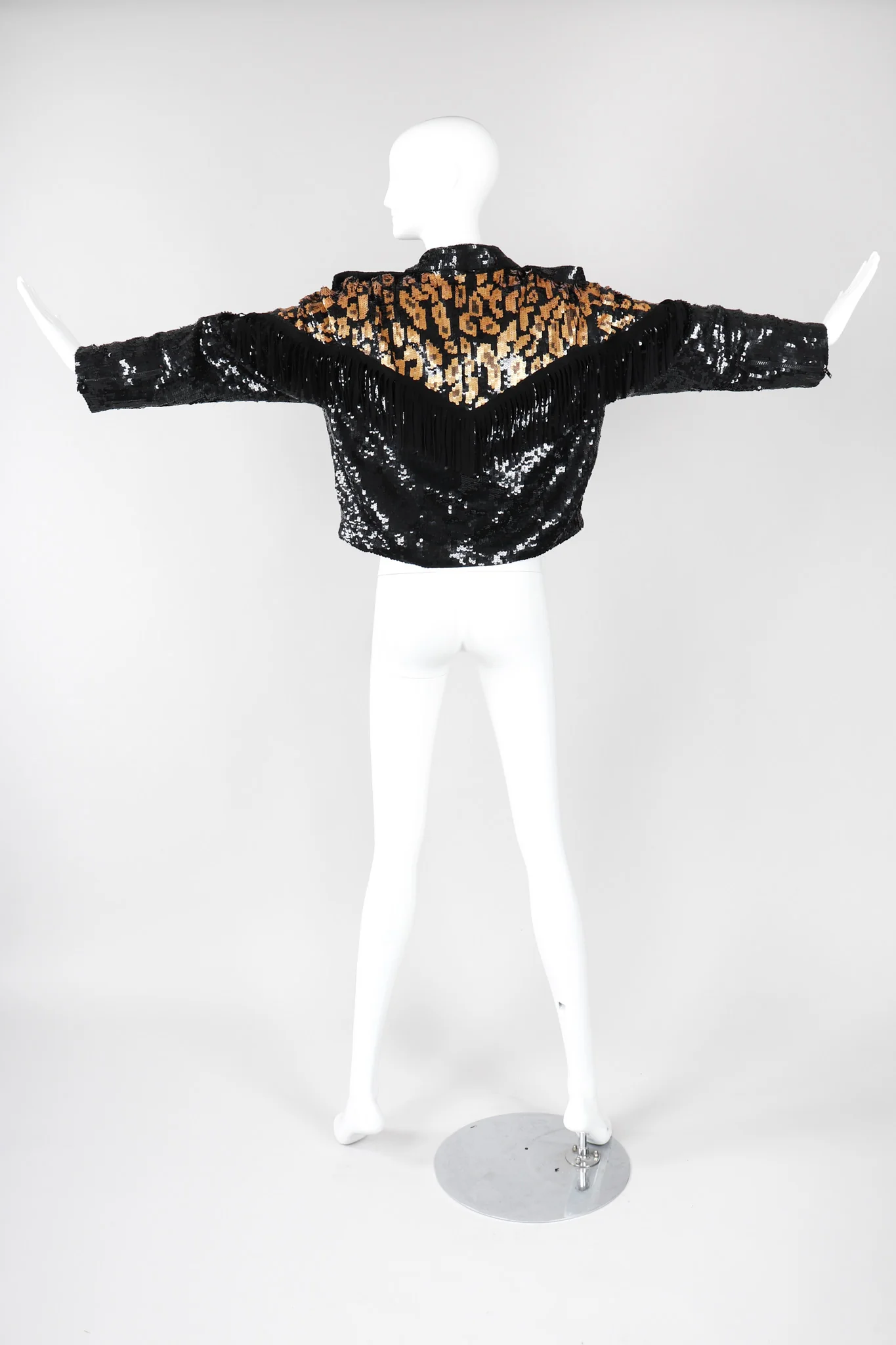 Sequined Fringe Moto Jacket - Image 9