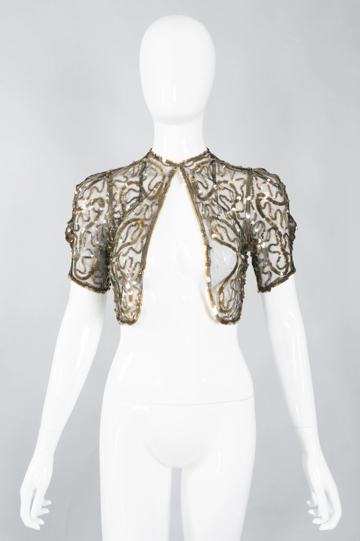 Sequin Mesh Bolero Jacket
