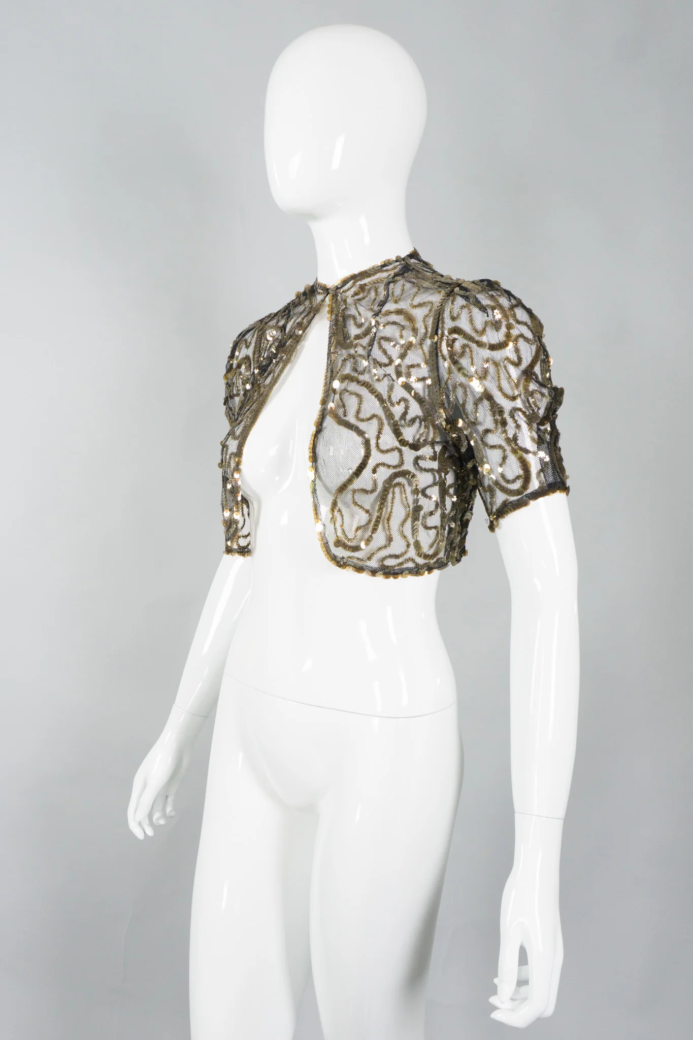 Sequin Mesh Bolero Jacket - Image 3