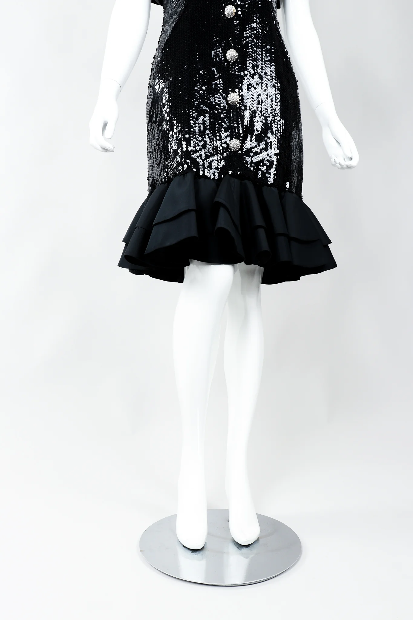 Sequin Ruffle Shoulder Dress - Image 3