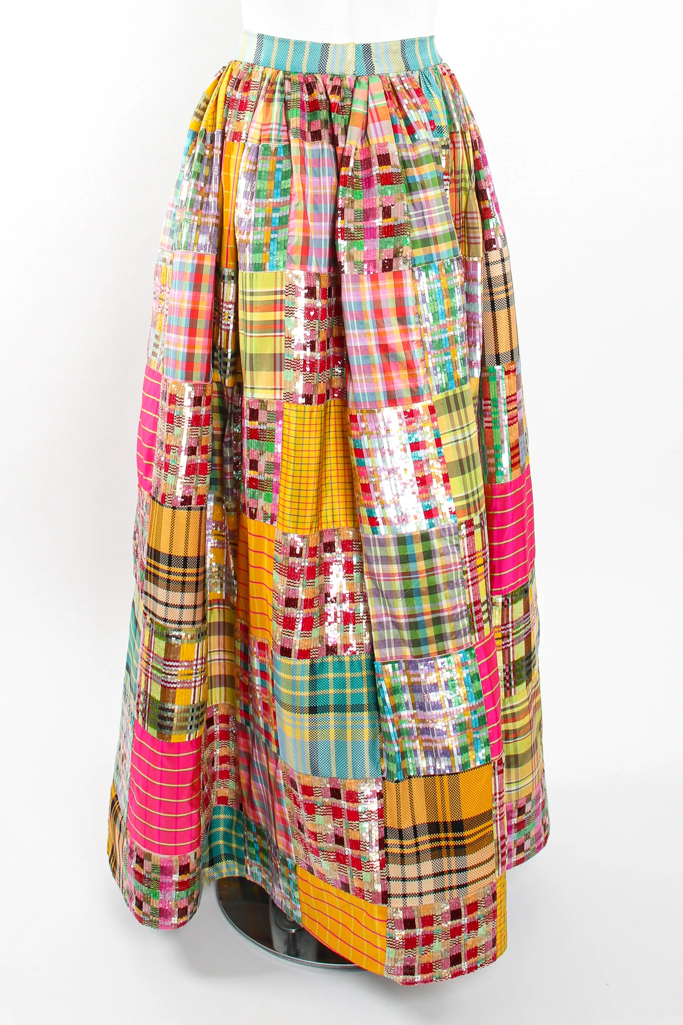 Sequin Silk Patchwork Ball Skirt - Image 8