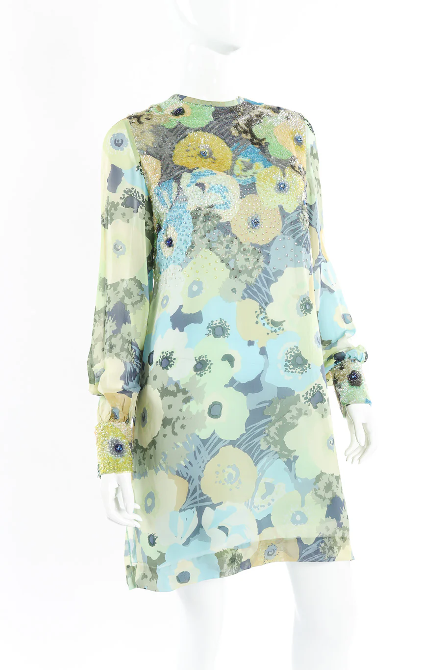 Sequin Silk Shift Dress - Image 3