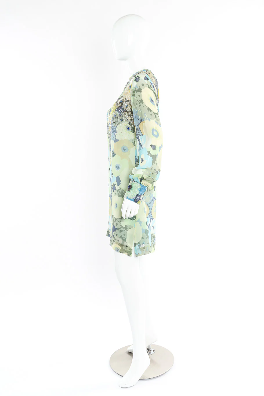 Sequin Silk Shift Dress - Image 4