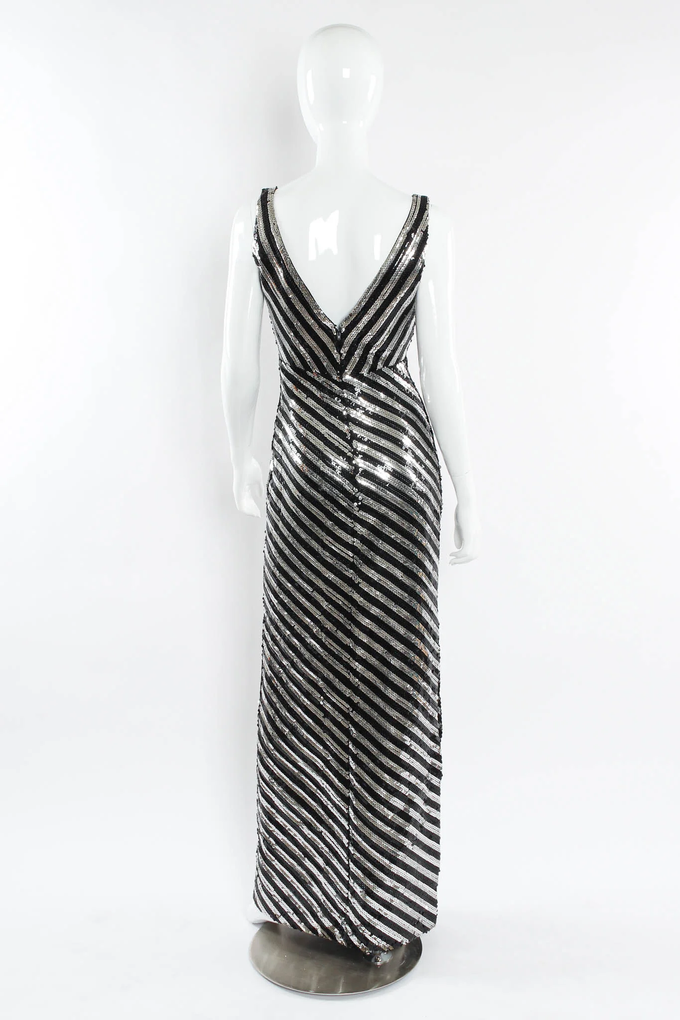 Sequin Stripe Bodycon Dress - Image 3
