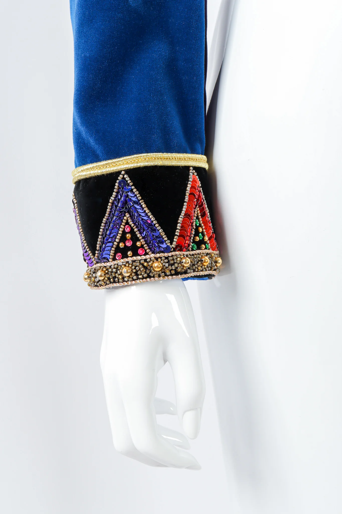 Chevron Sequined Velvet Boxy Jacket - Image 8