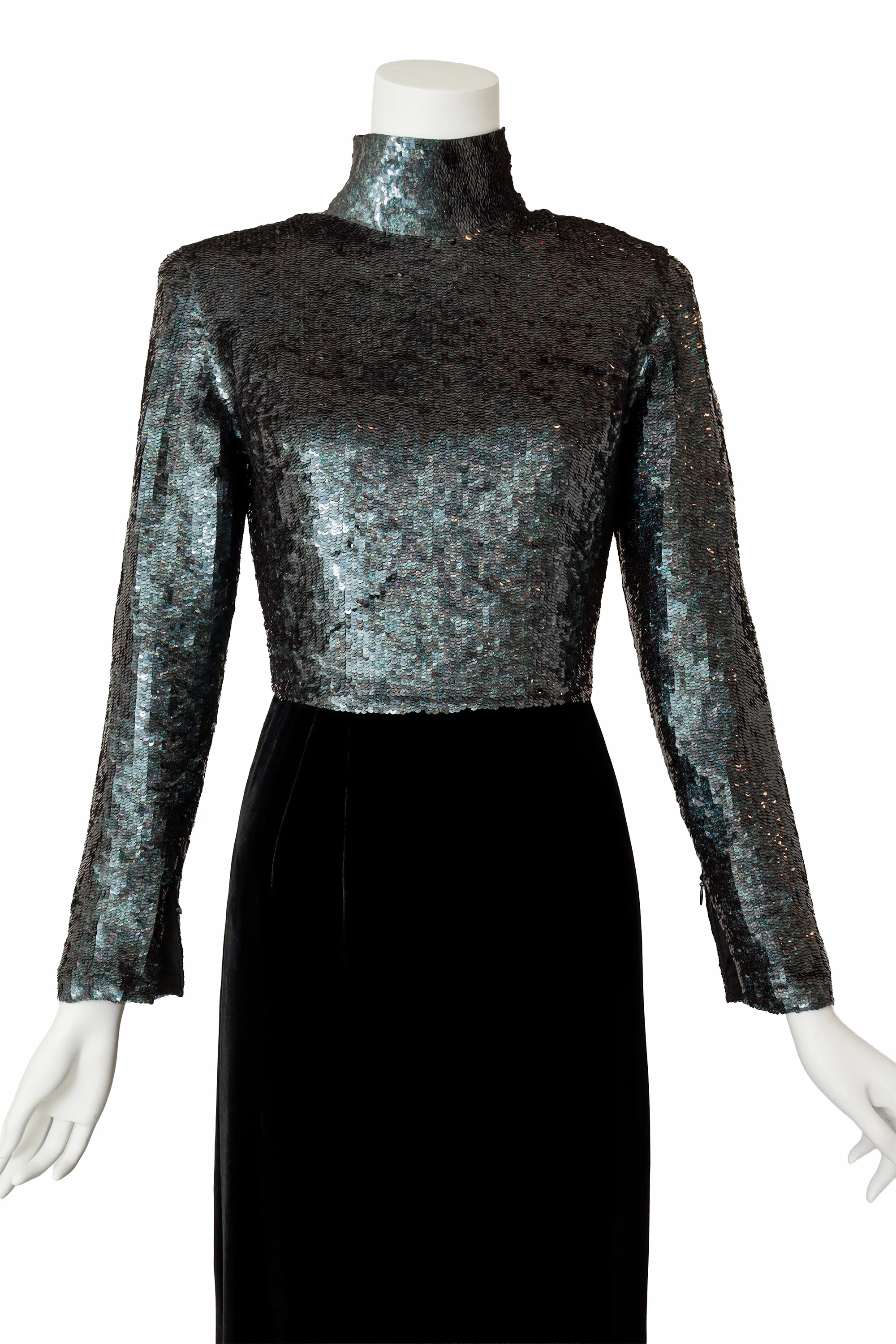 Sequin Velvet Column Gown - Image 2