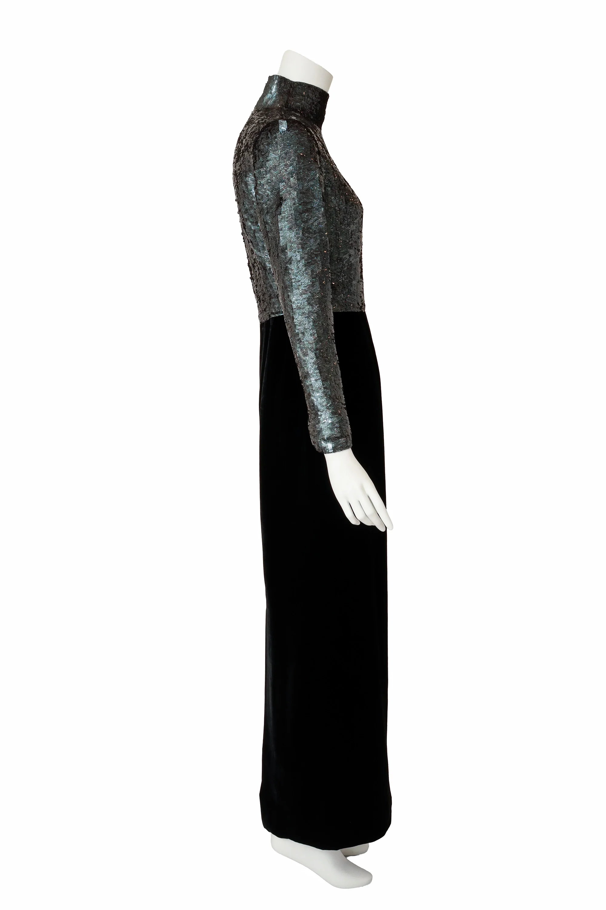 Sequin Velvet Column Gown - Image 3