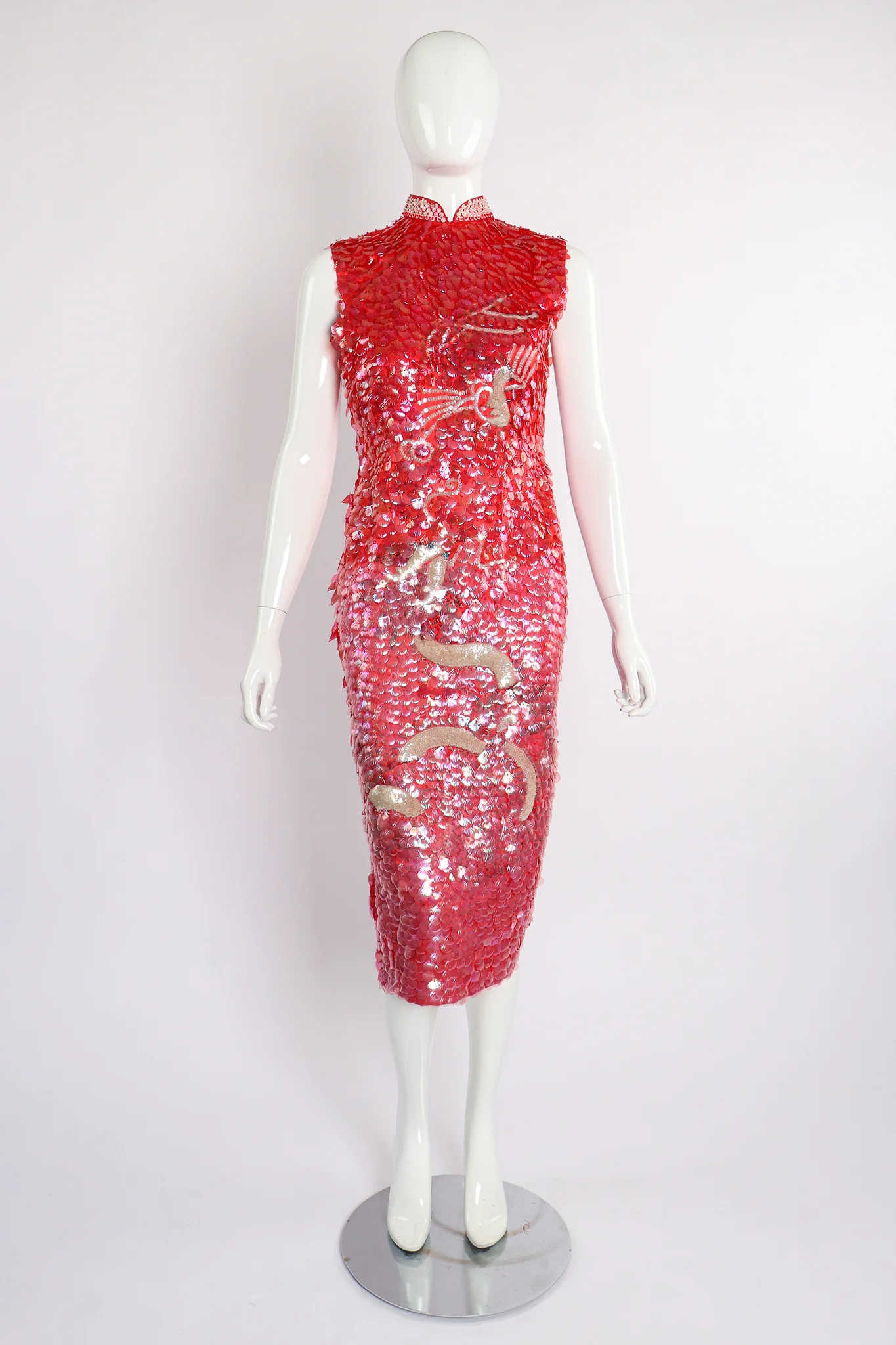 Sequined Cheongsam Sheath Dress - Image 5
