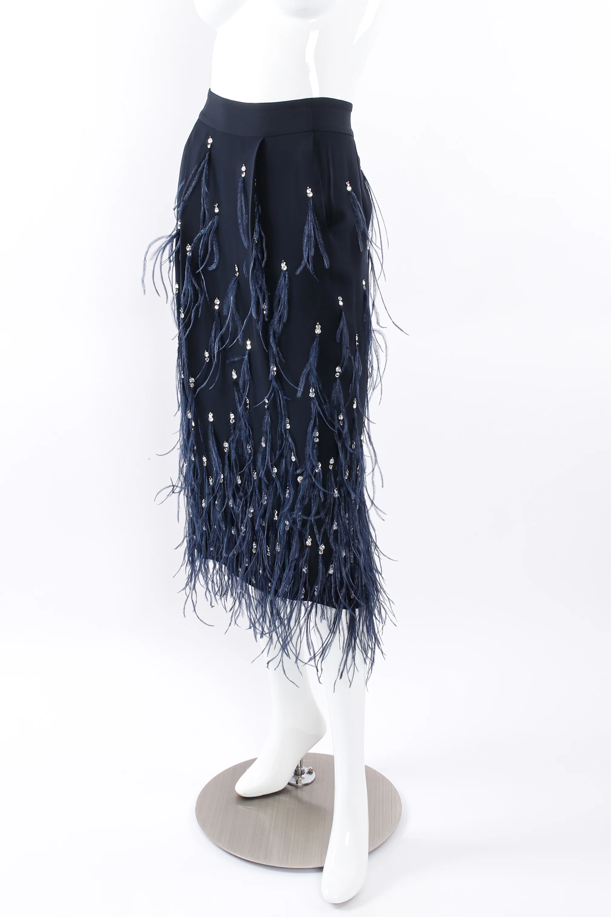 Sequin Ostrich Feather Skirt - Image 4