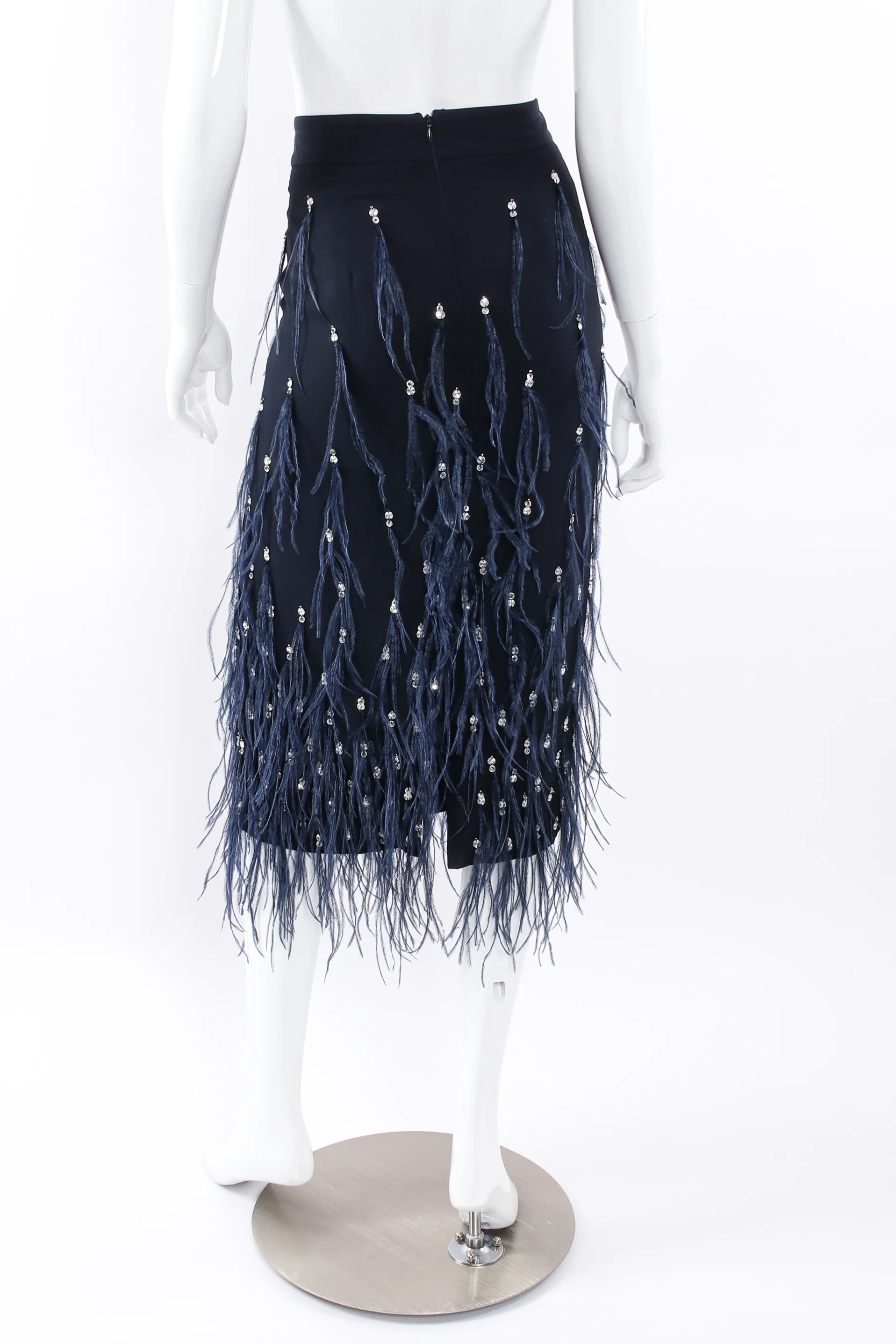 Sequin Ostrich Feather Skirt - Image 5
