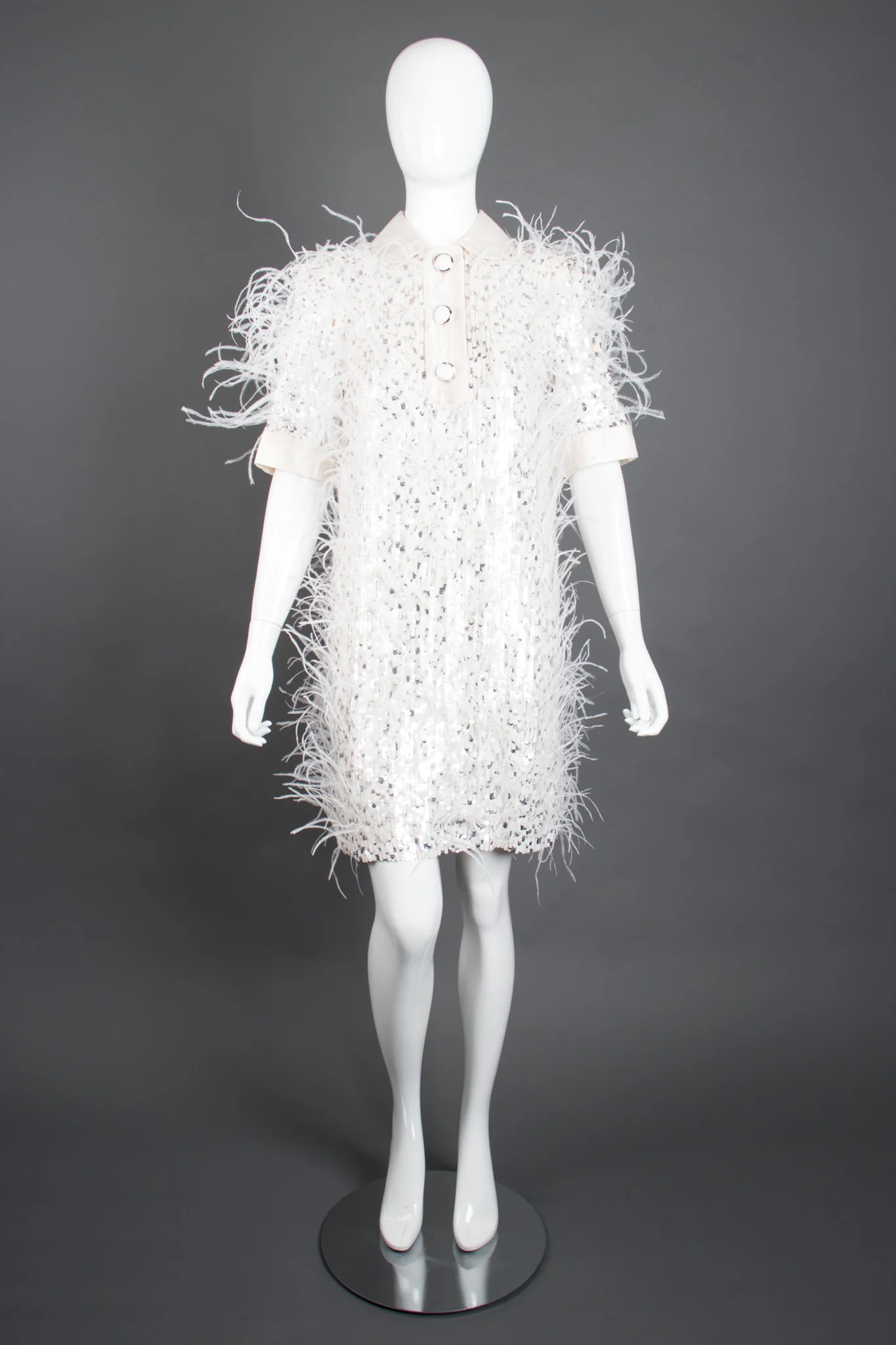 Sequined Feather Shift Dress - Image 2