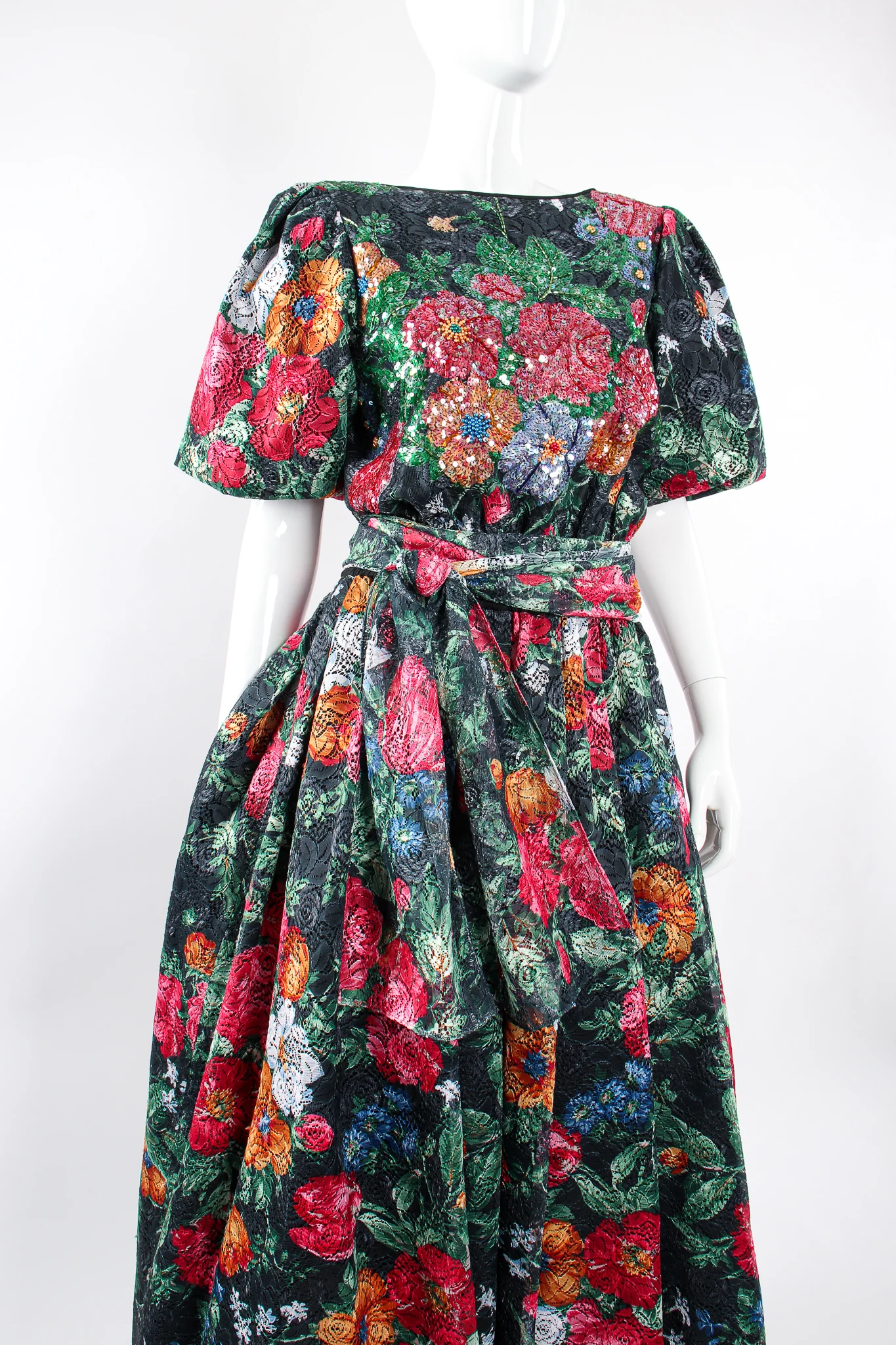 Sequined Floral Lace Garden Gown - Image 5