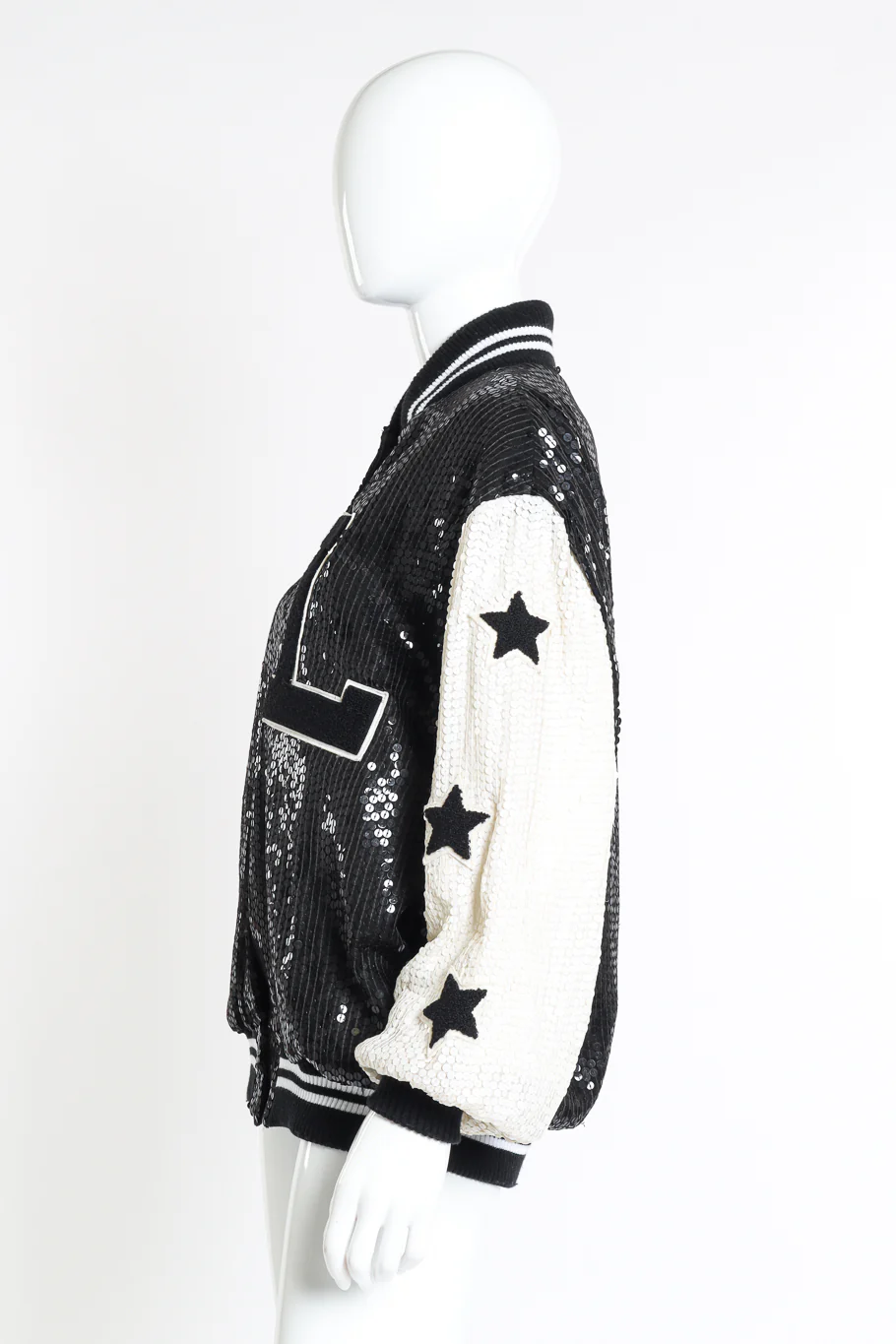 Sequined Letterman Bomber Jacket - Image 2