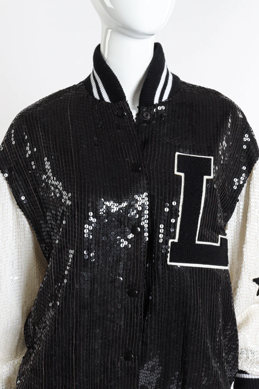 Sequined Letterman Bomber Jacket - Image 5
