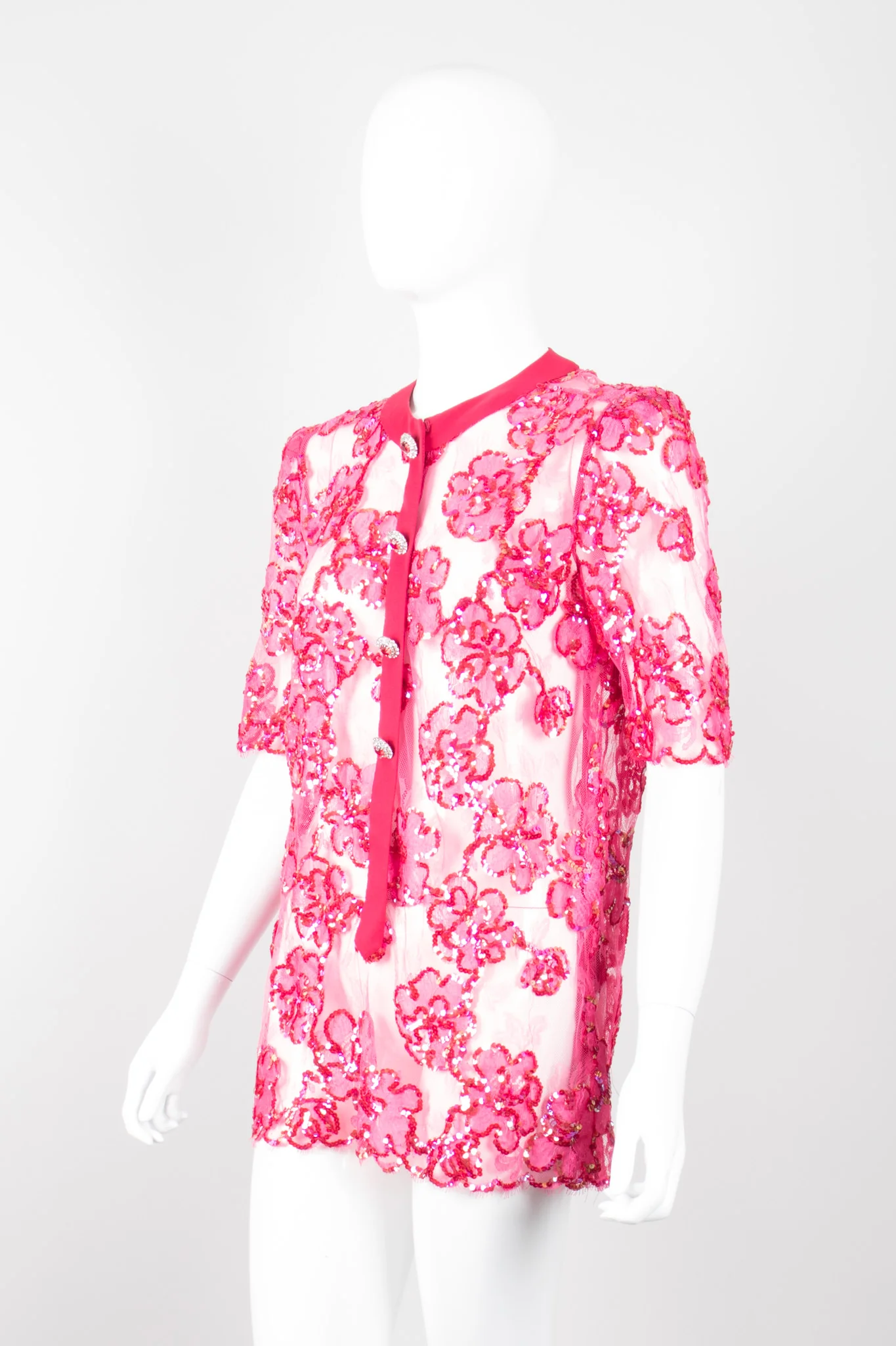 Sequined Sheer Lace Top - Image 3
