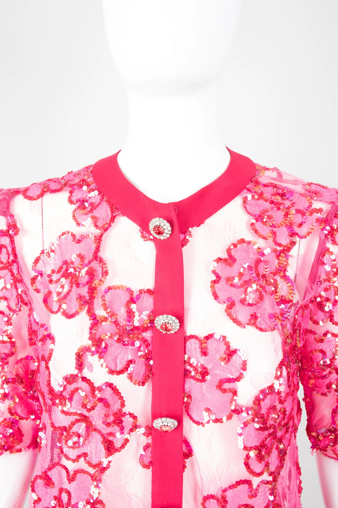 Sequined Sheer Lace Top - Image 8