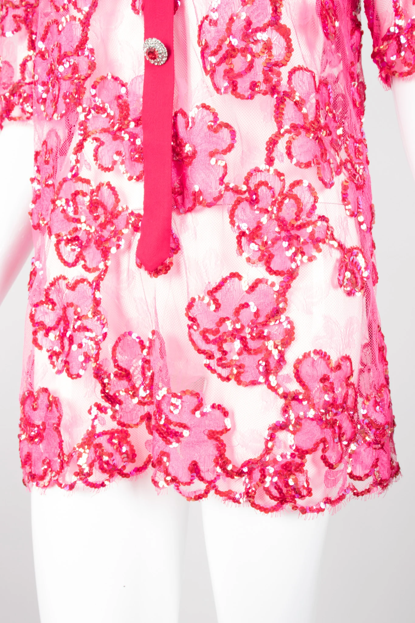 Sequined Sheer Lace Top - Image 9