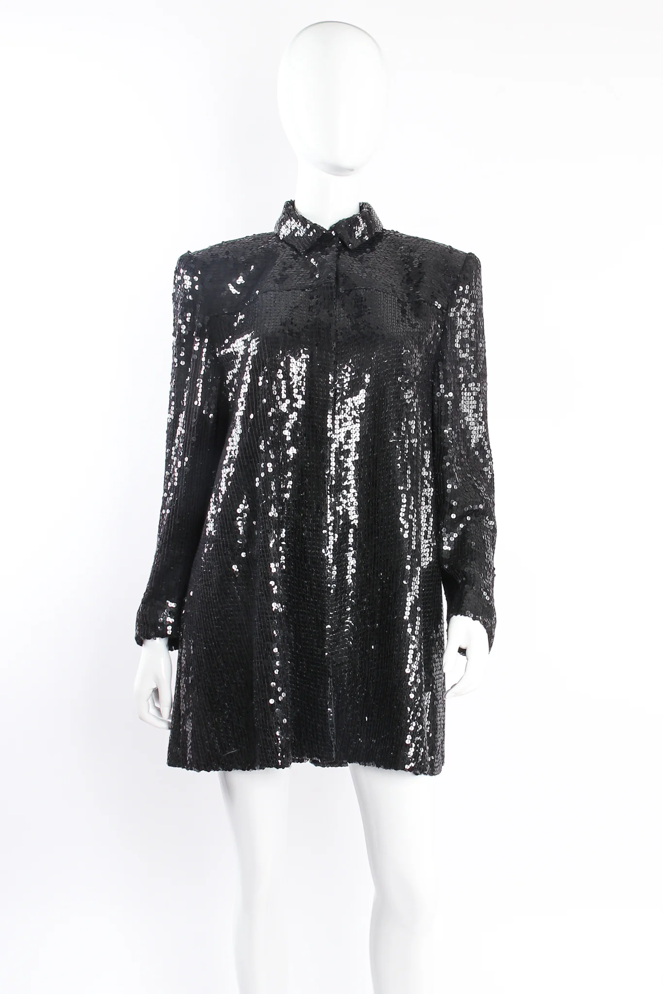 Sequined Yoke Seam Swing Jacket - Image 2