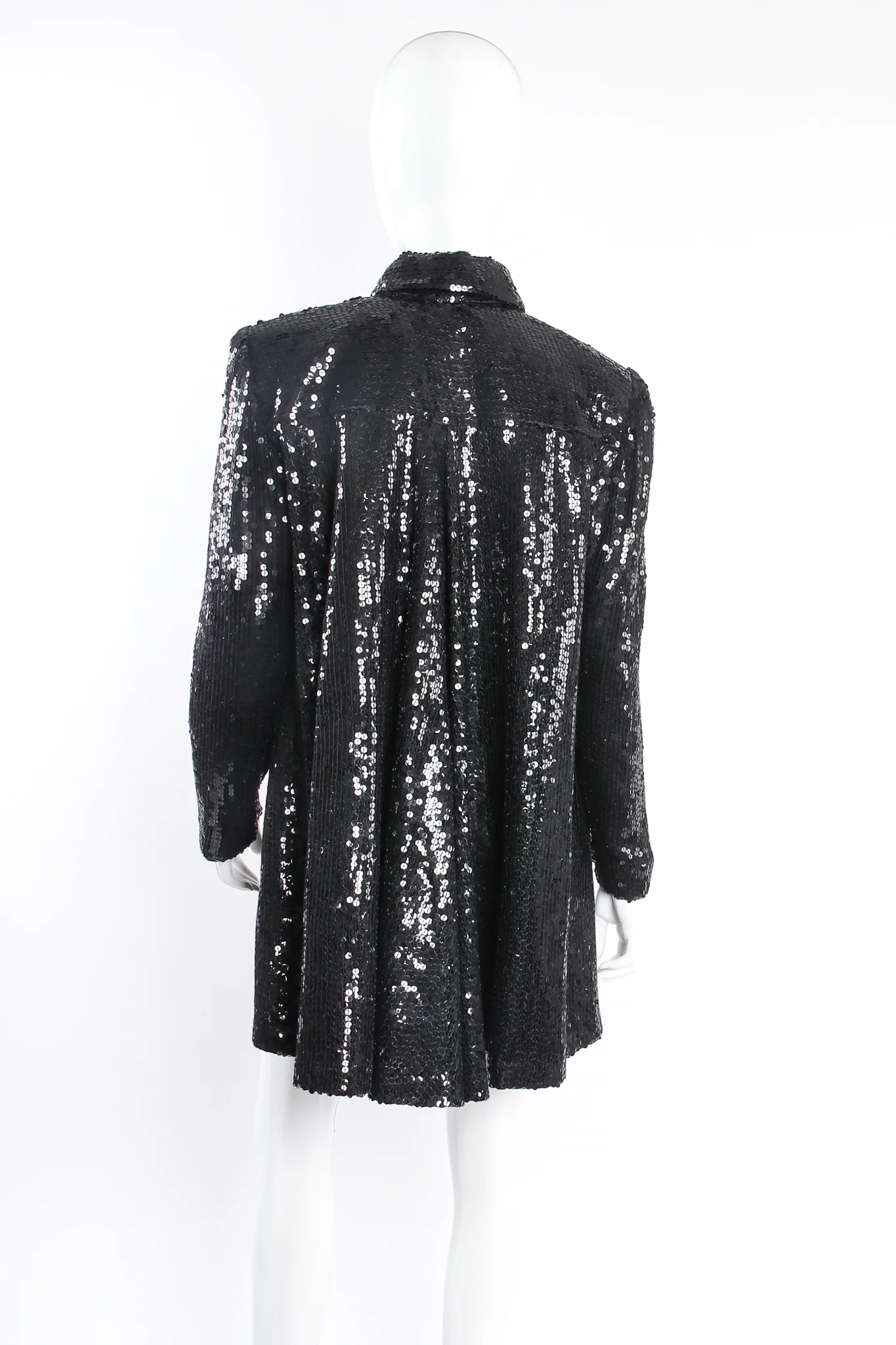 Sequined Yoke Seam Swing Jacket - Image 5