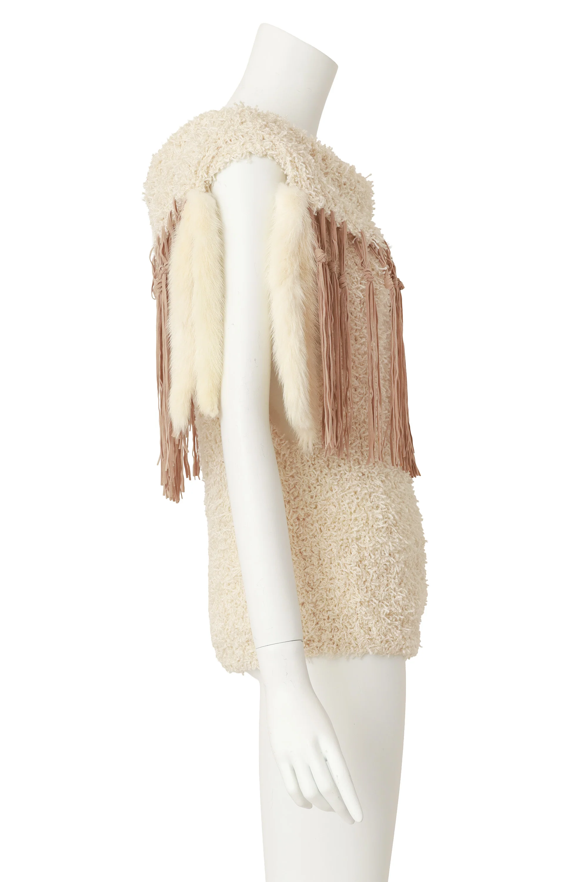 Shag Knit Mink Fringe Top - Image 3