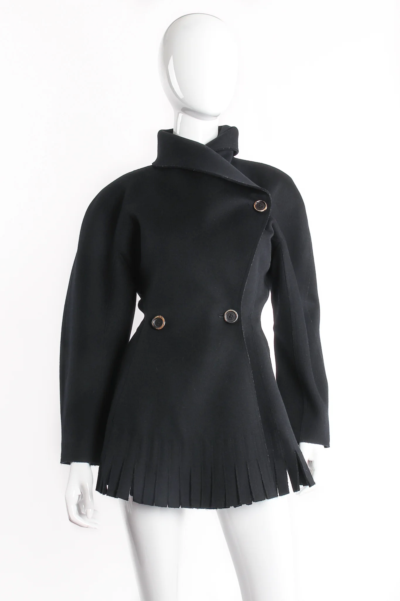 Shawl Collar Wool Peplum Jacket - Image 2