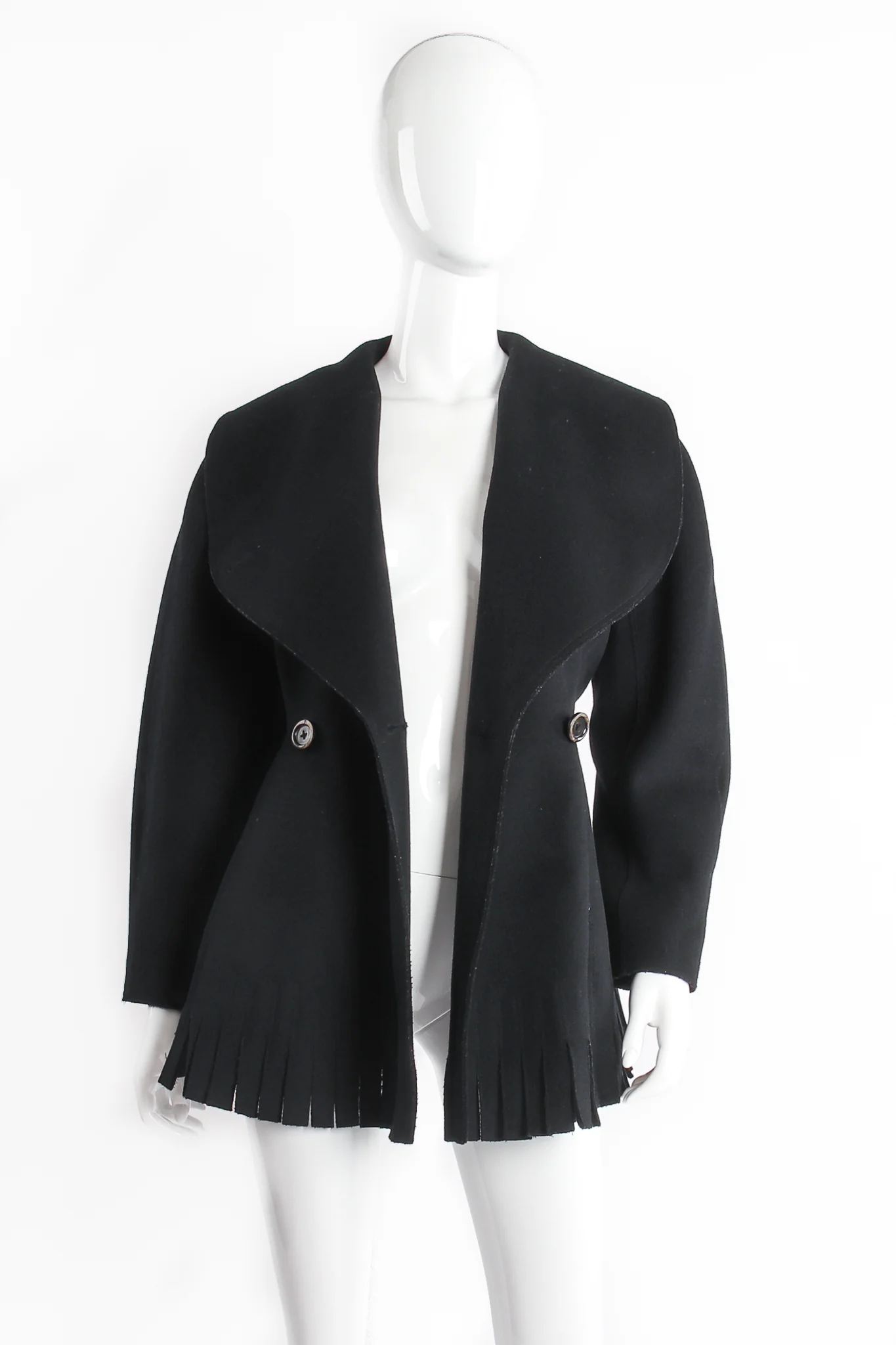 Shawl Collar Wool Peplum Jacket - Image 4