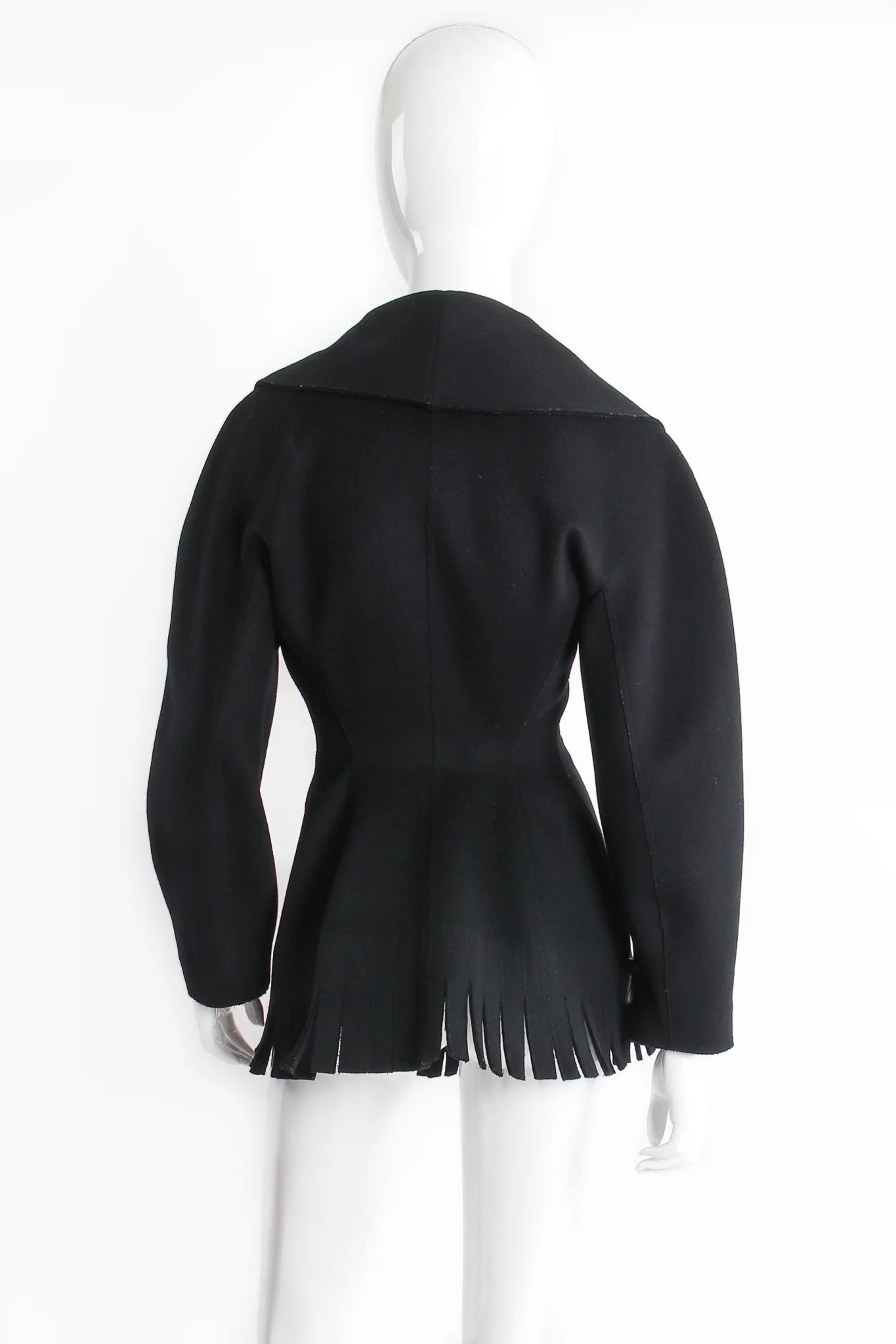 Shawl Collar Wool Peplum Jacket - Image 6