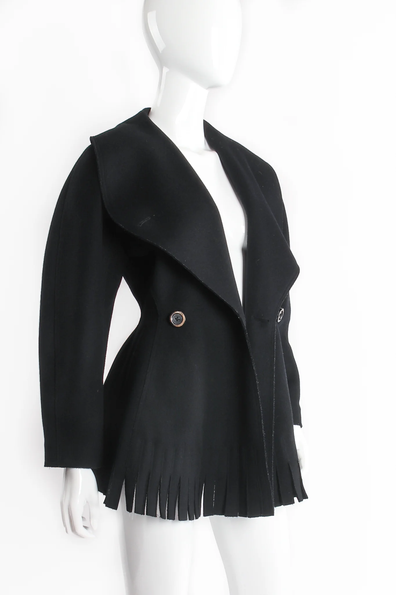 Shawl Collar Wool Peplum Jacket - Image 7