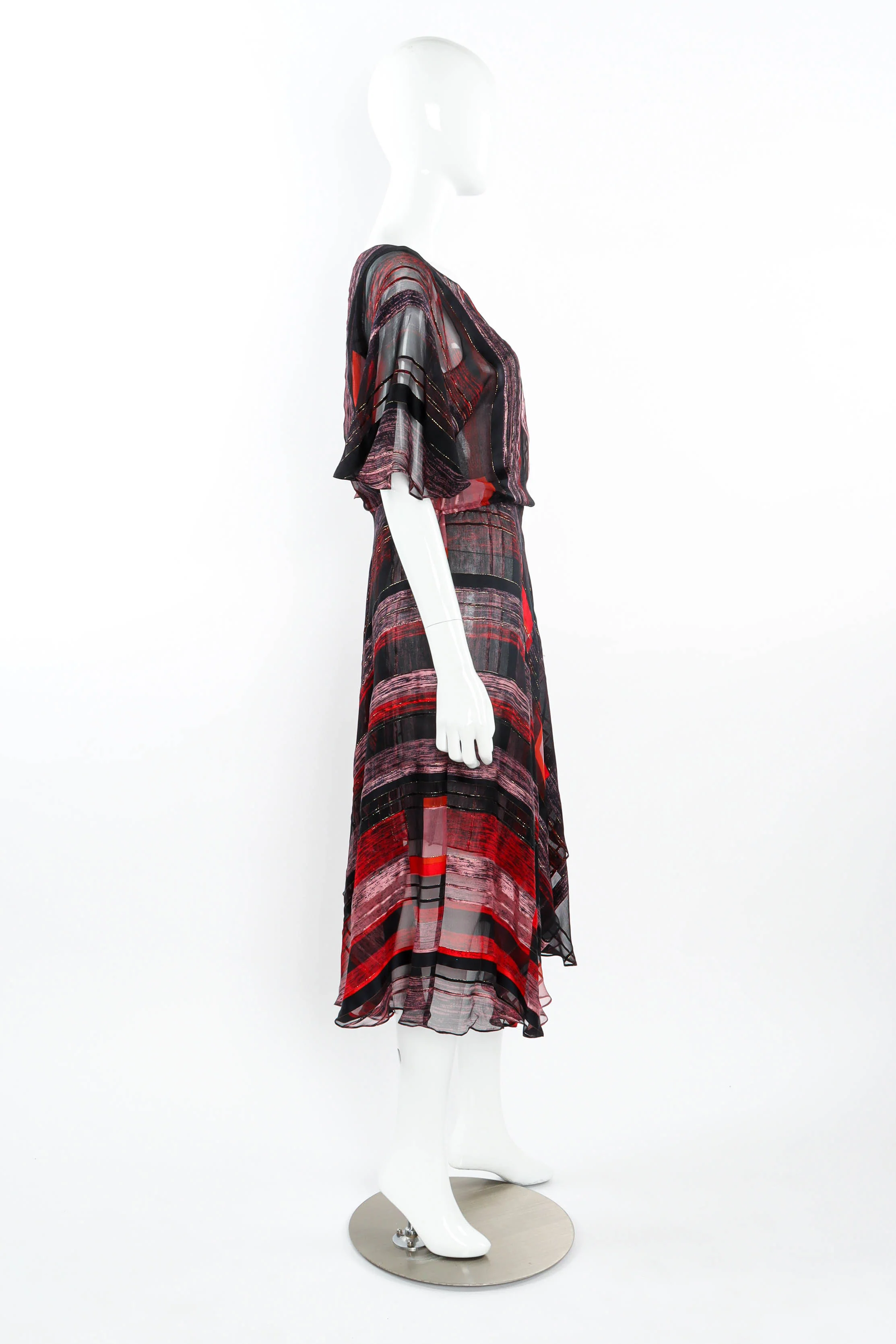 Sheer Stripe Tunic Dress - Image 3