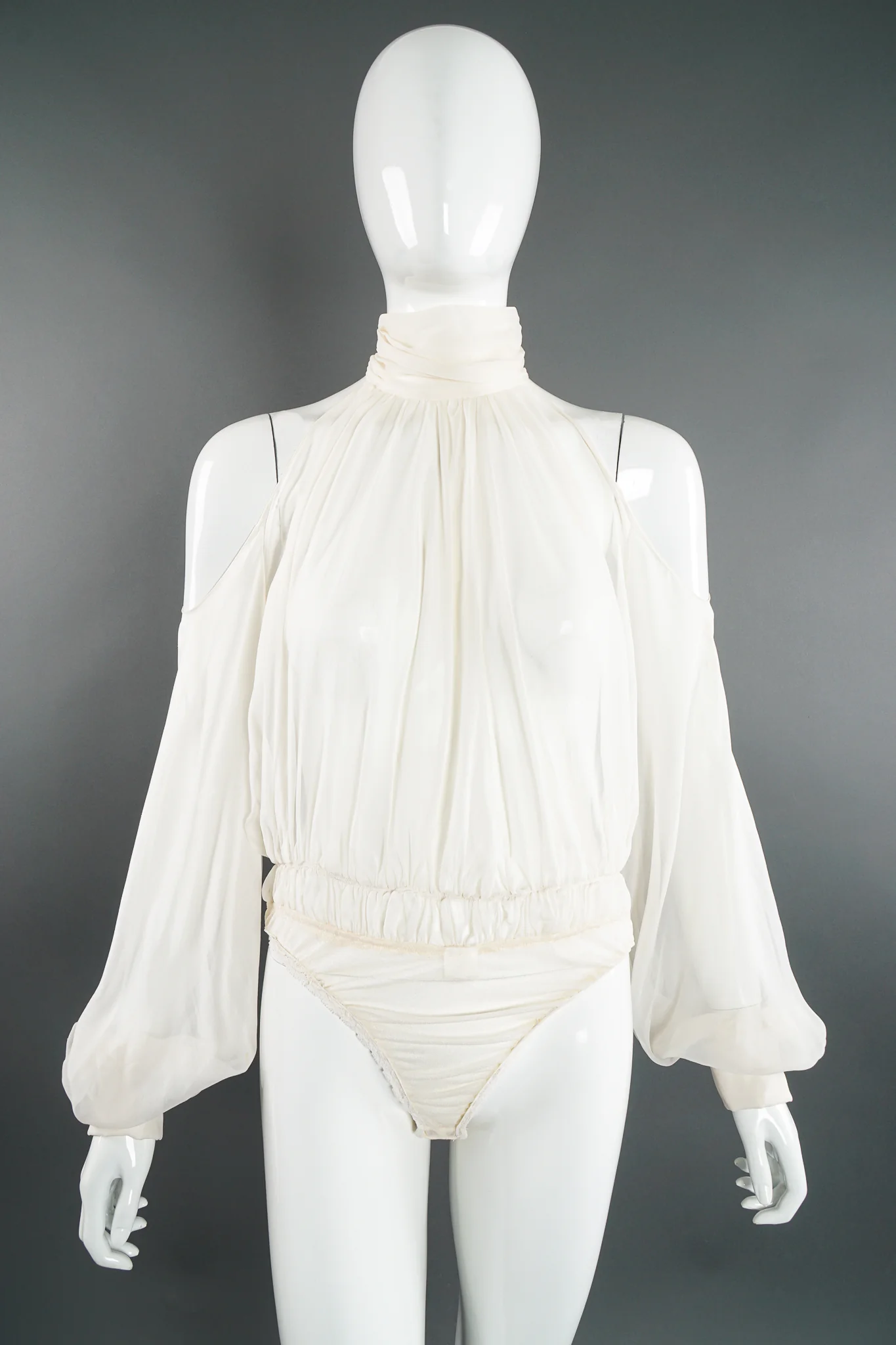 Sheer Balloon Sleeve Bodysuit - Image 4